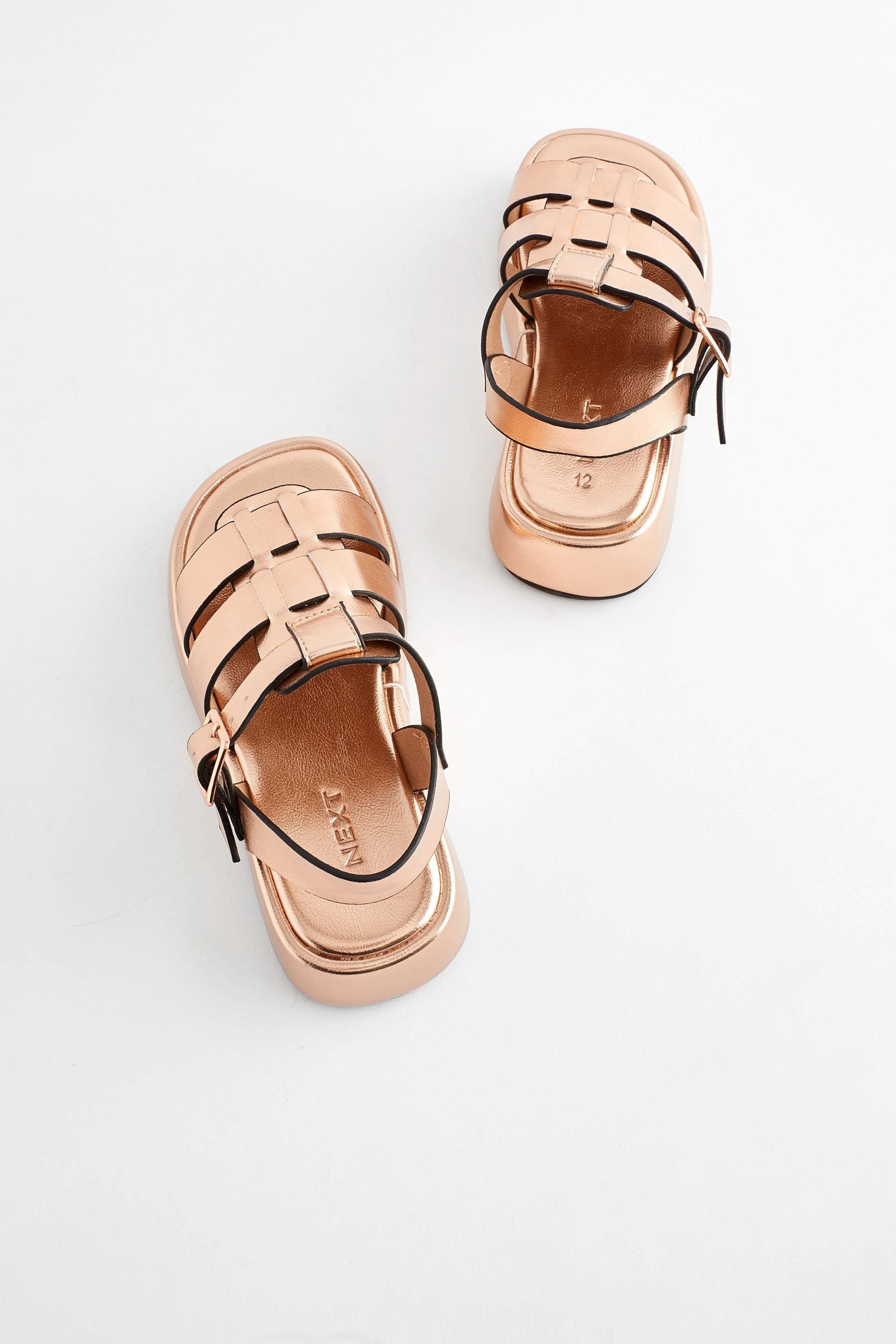 Rose Gold Chunky Gladiator Sandals