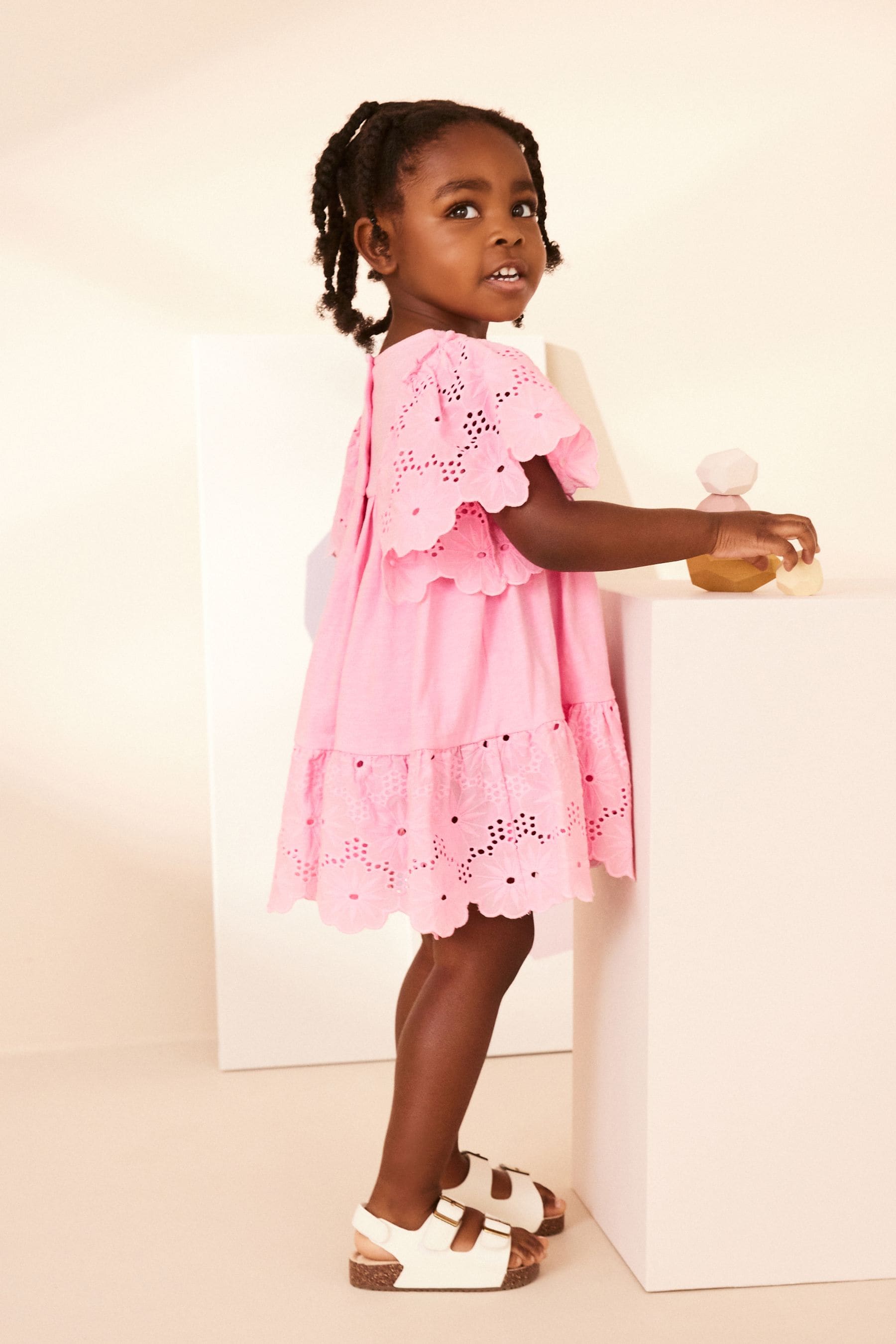 Pink Broderie Dress (3mths-7yrs)