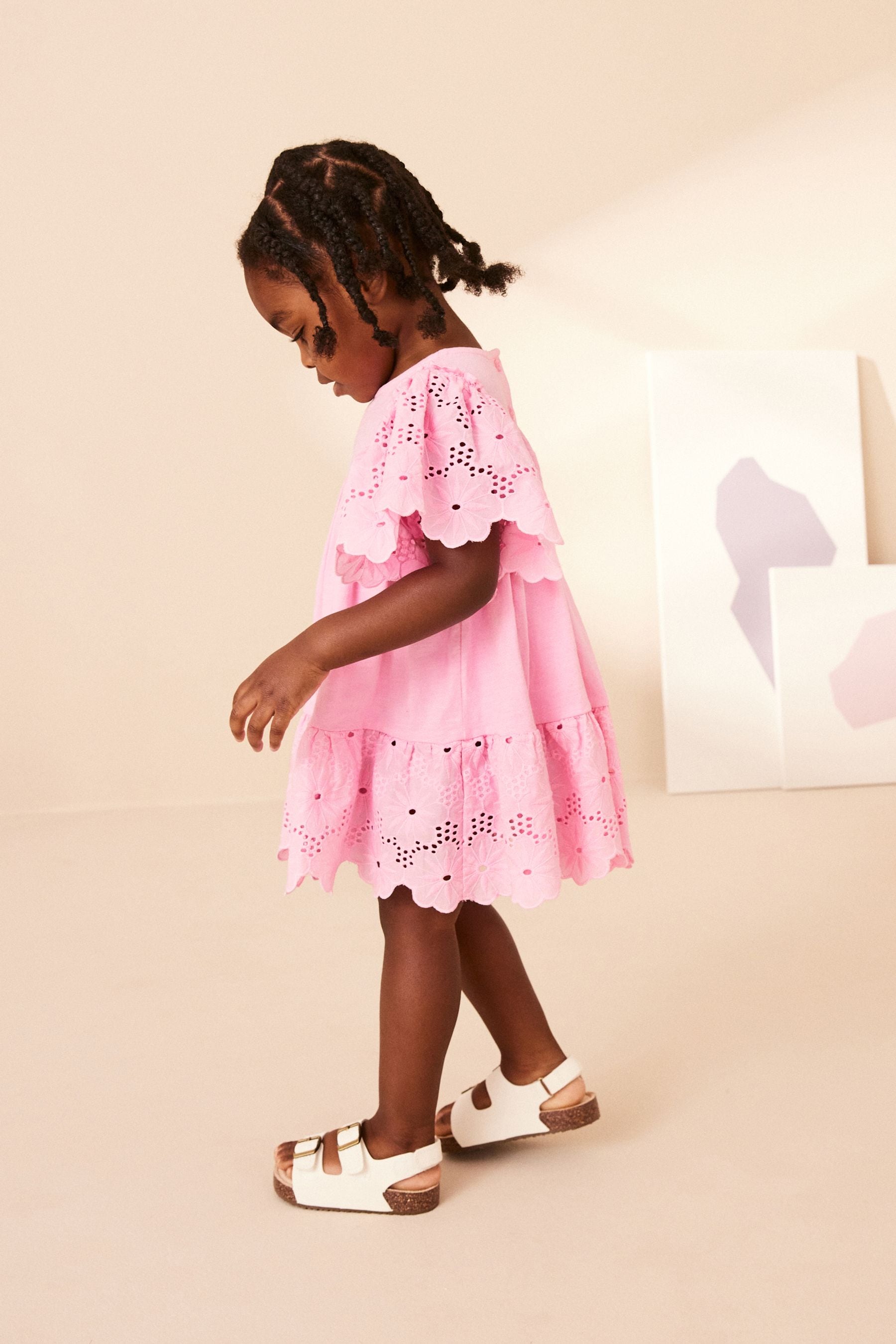 Pink Broderie Dress (3mths-7yrs)