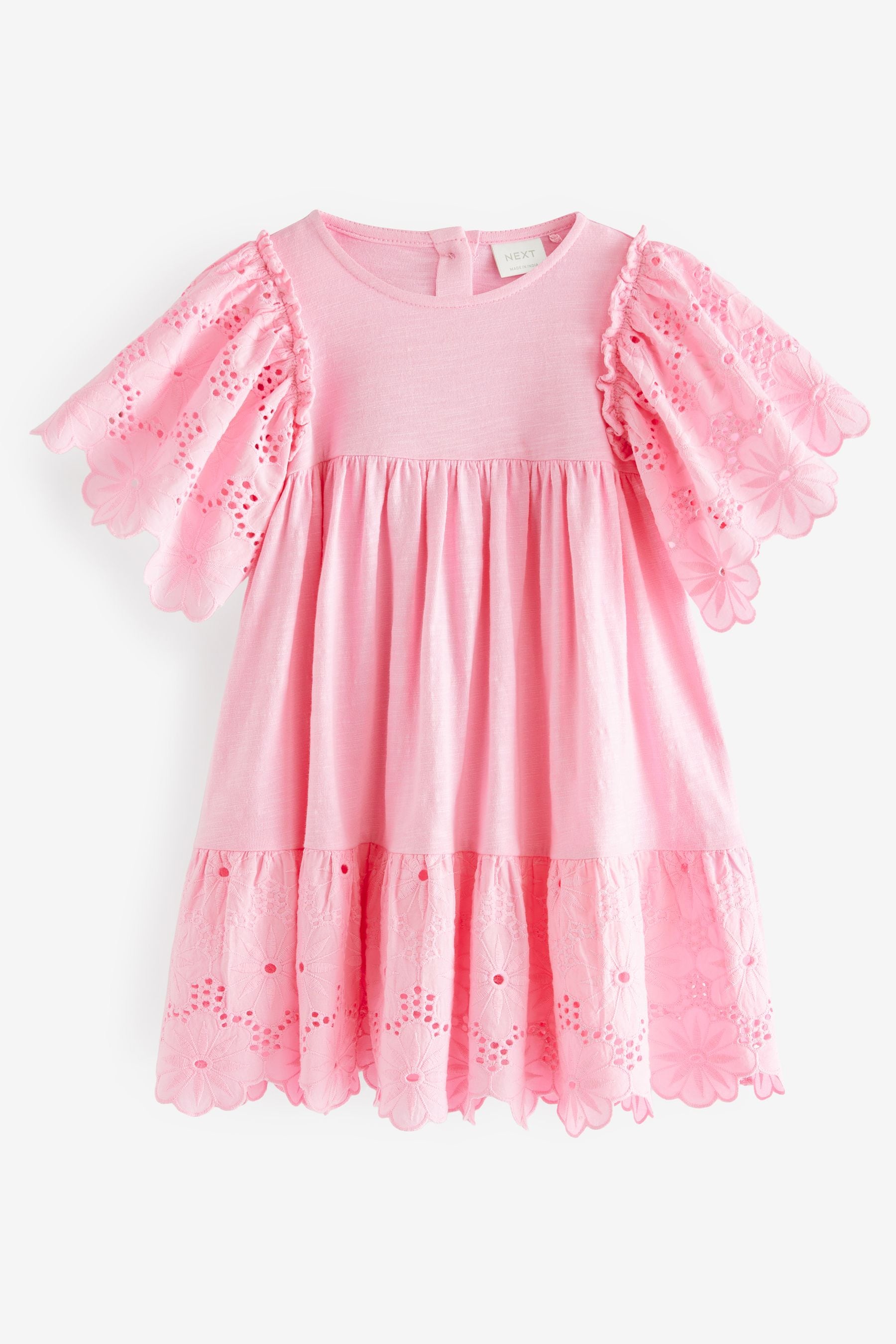 Pink Broderie Dress (3mths-7yrs)