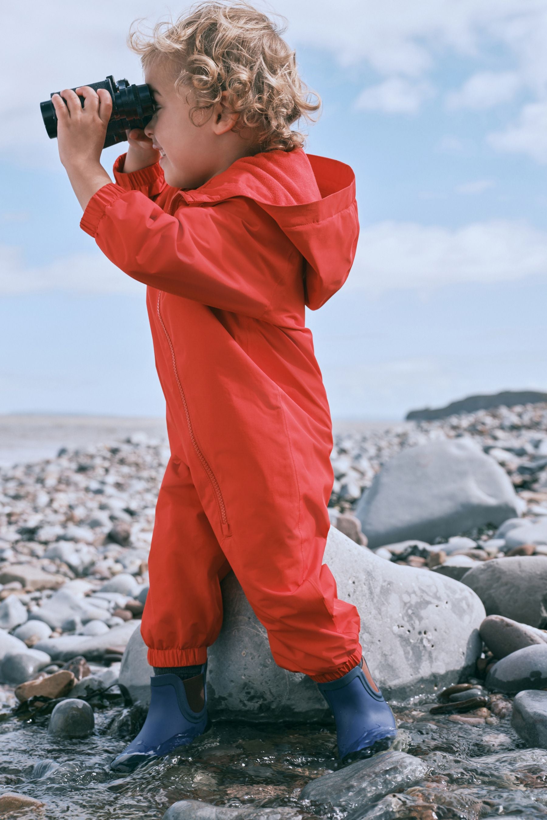 Red Waterproof Fleece Lined Puddlesuit (3mths-7yrs)