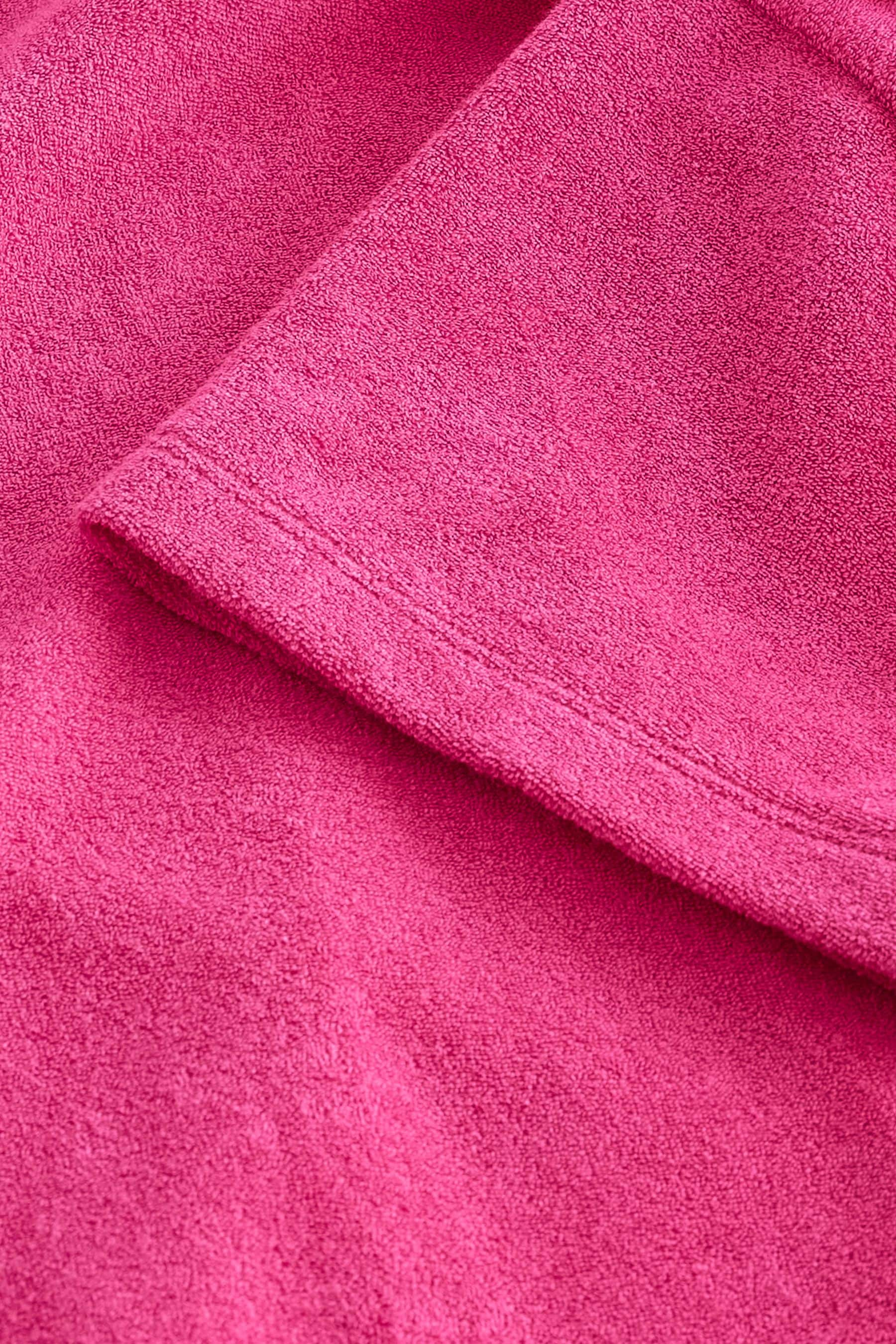 Bright Pink Oversized Hooded Towelling Cover-Up