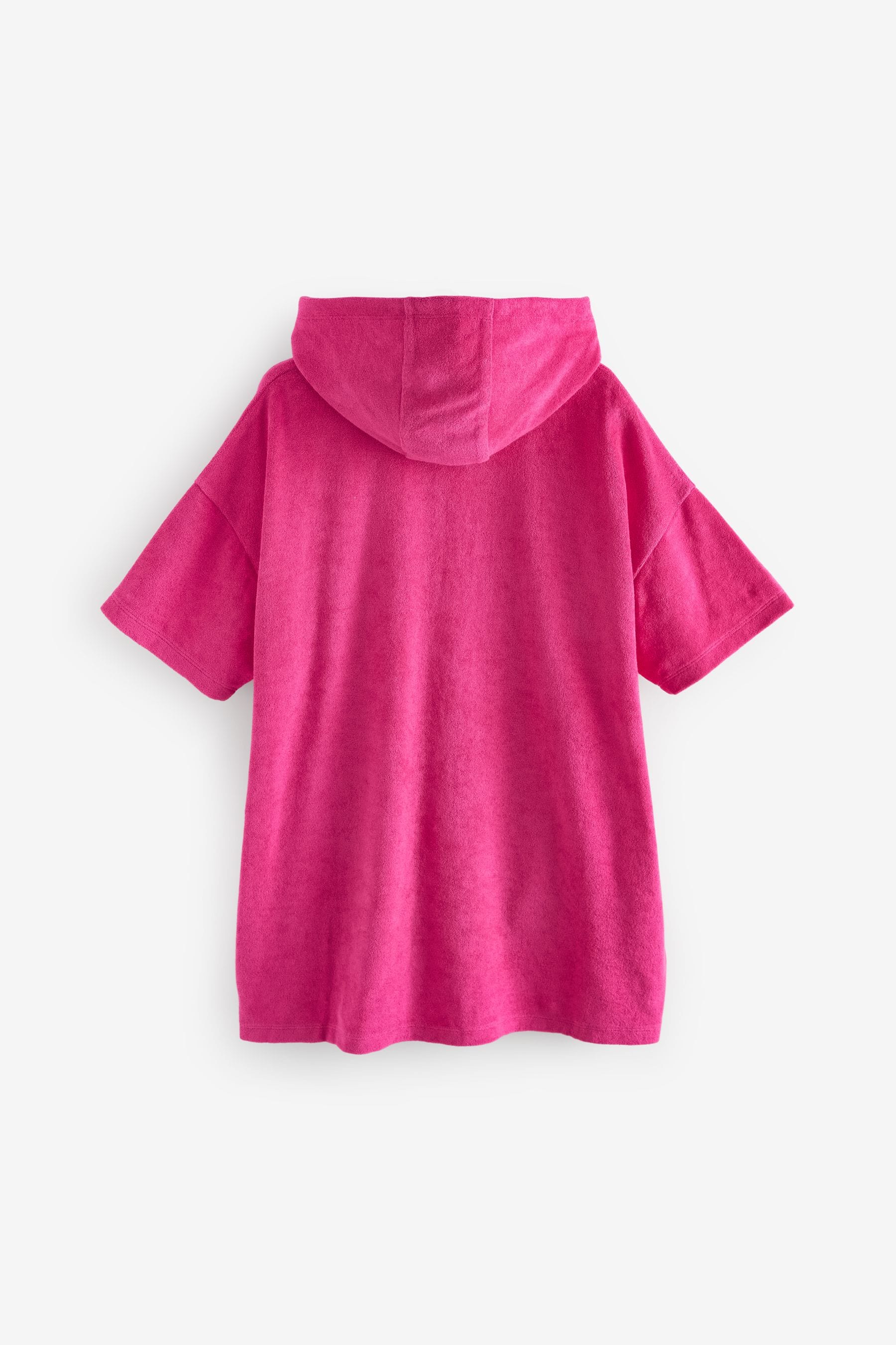 Bright Pink Oversized Hooded Towelling 100% Cotton Cover-Up (3-16yrs)