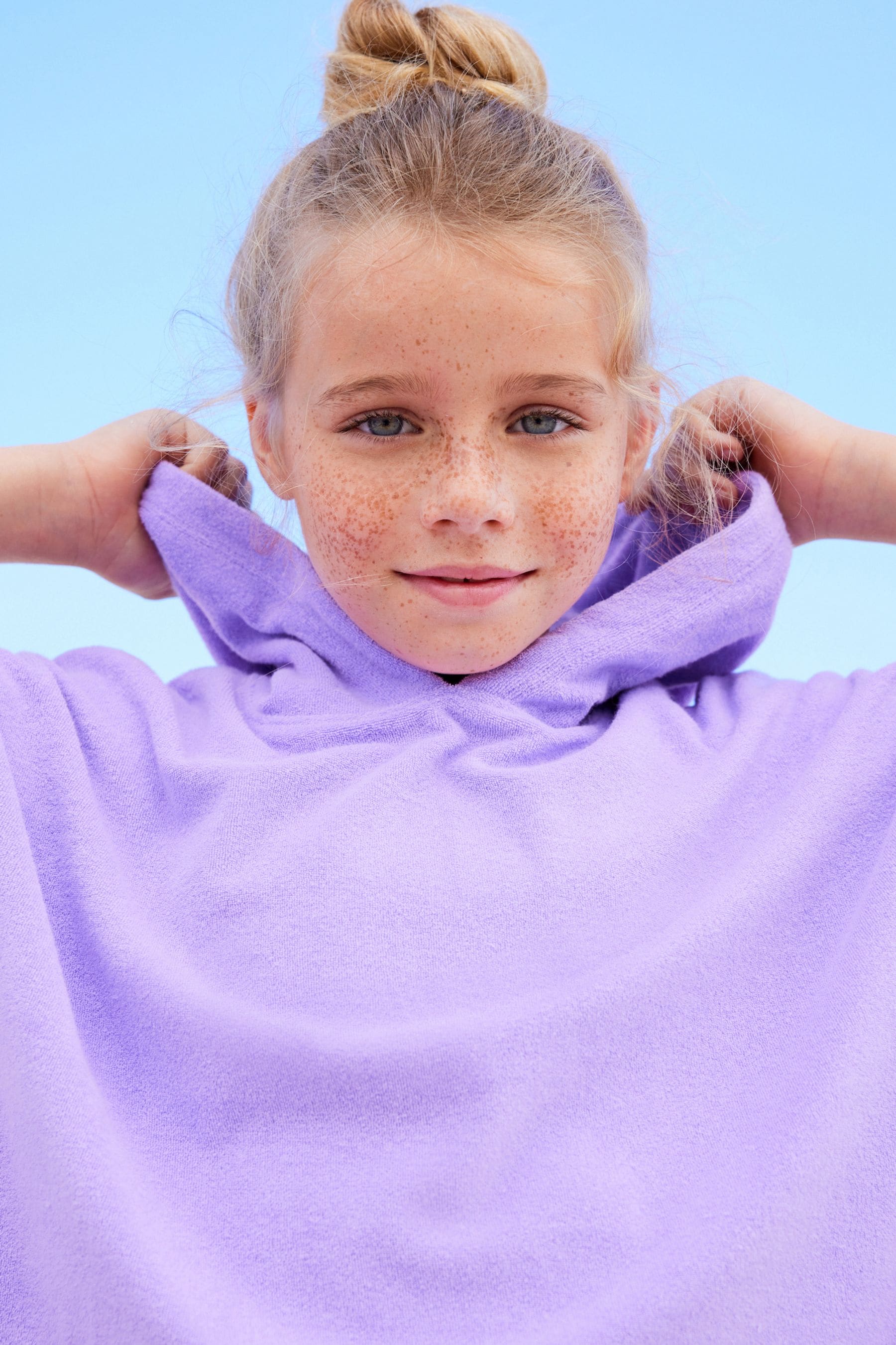 Purple Oversized Hooded Towelling 100% Cotton Cover-Up (3-16yrs)