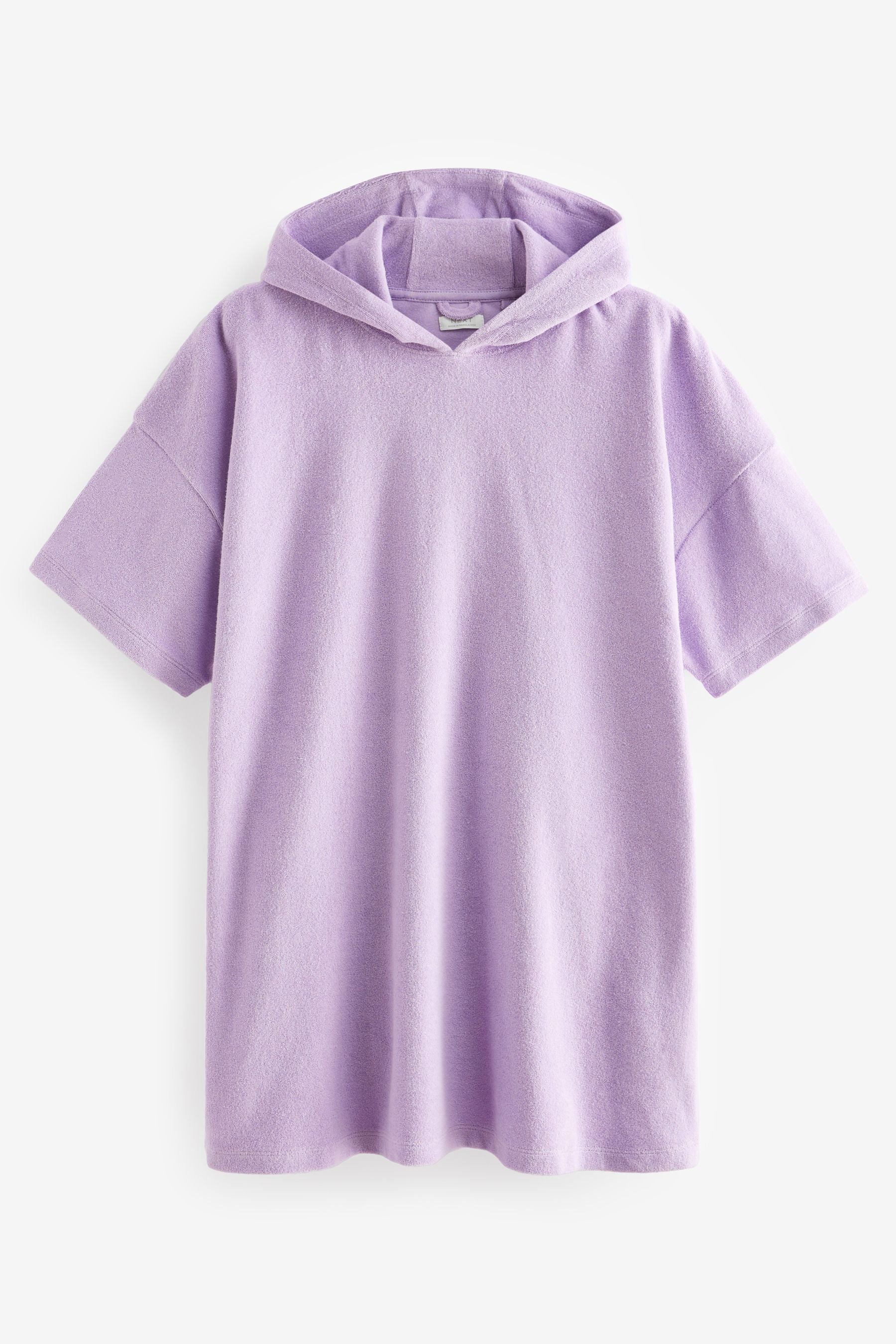 Purple Oversized Hooded Towelling Cover-Up