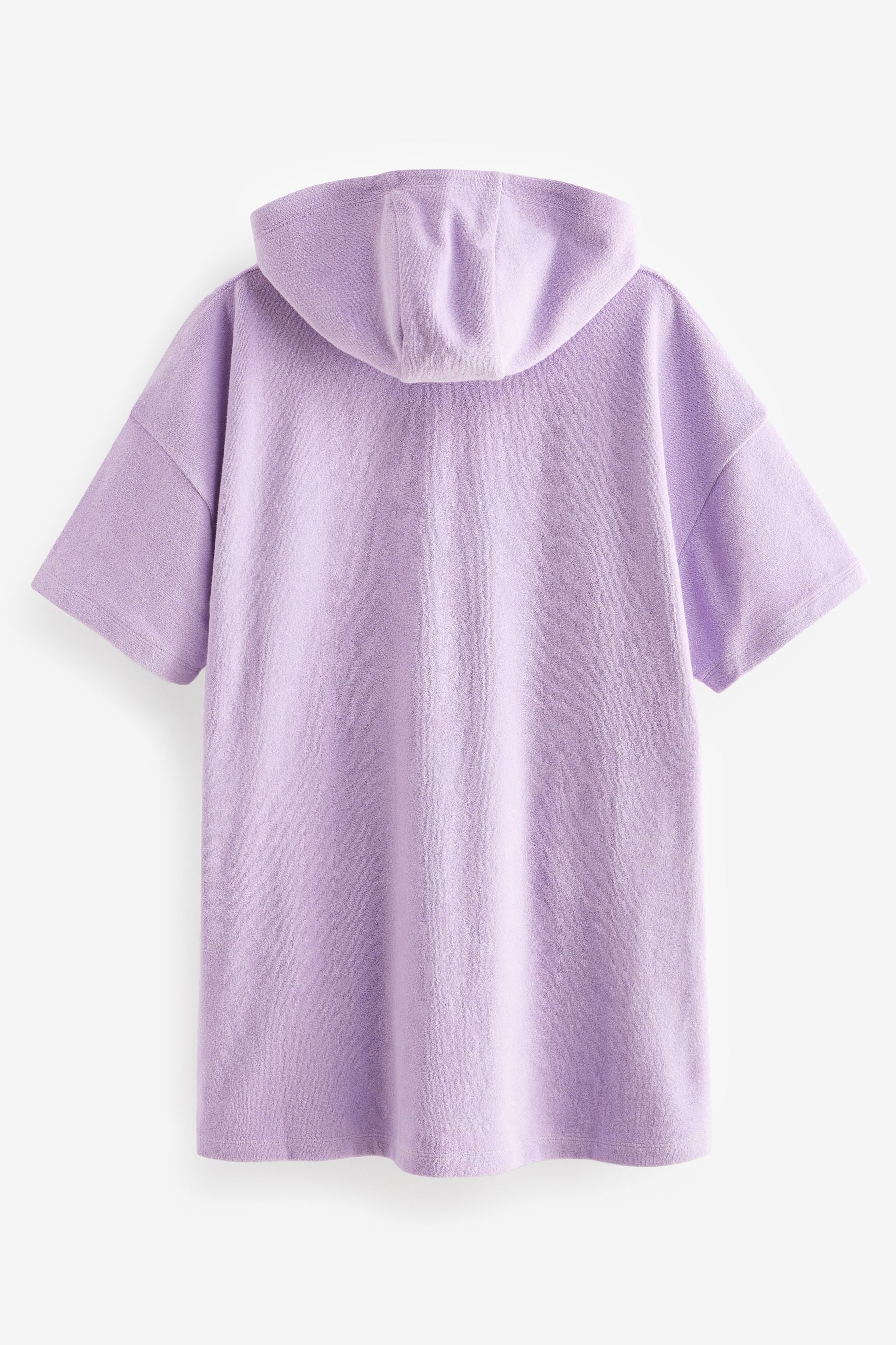 Purple Oversized Hooded Towelling Cover-Up