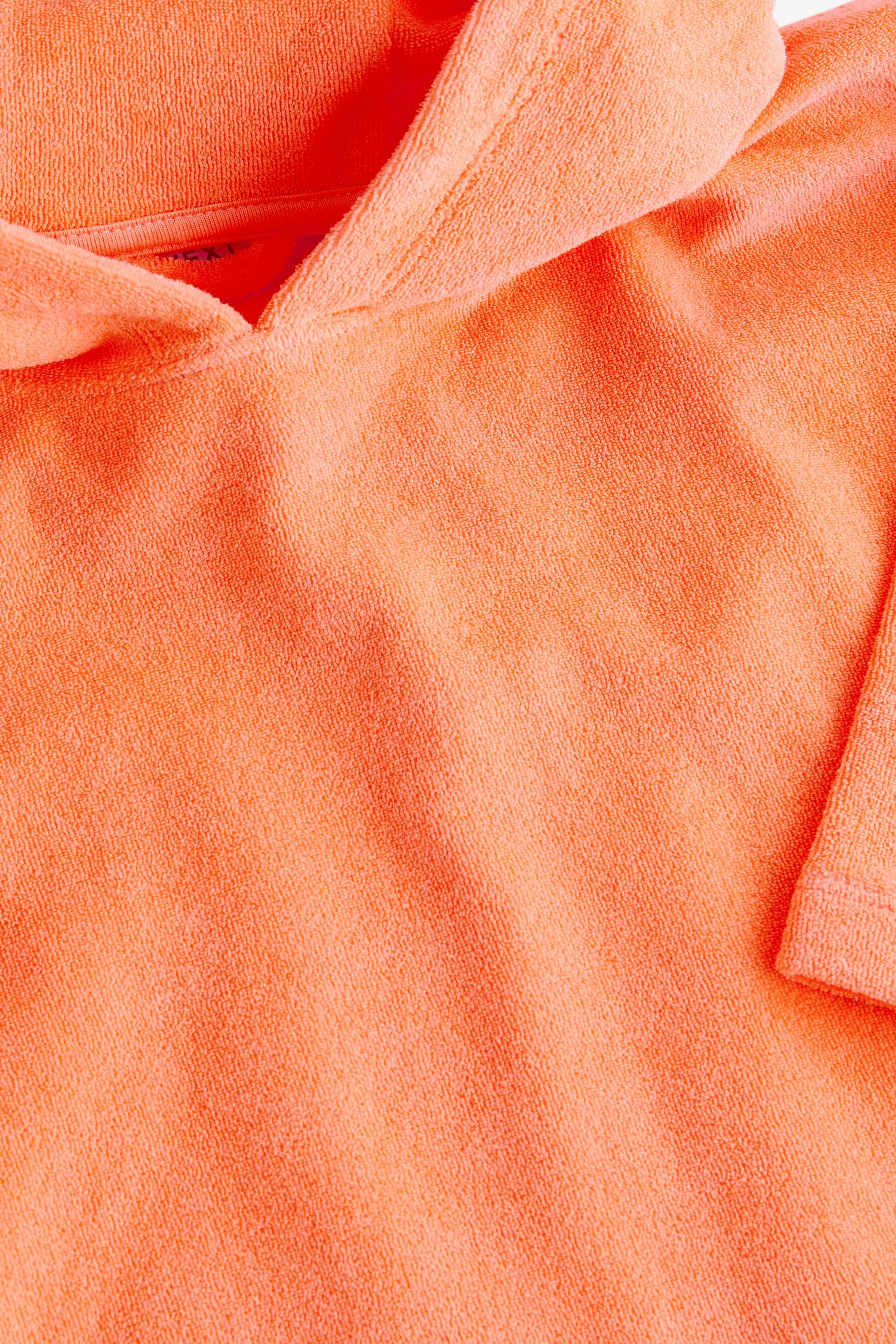 Coral Pink Oversized Hooded Towelling Cover-Up