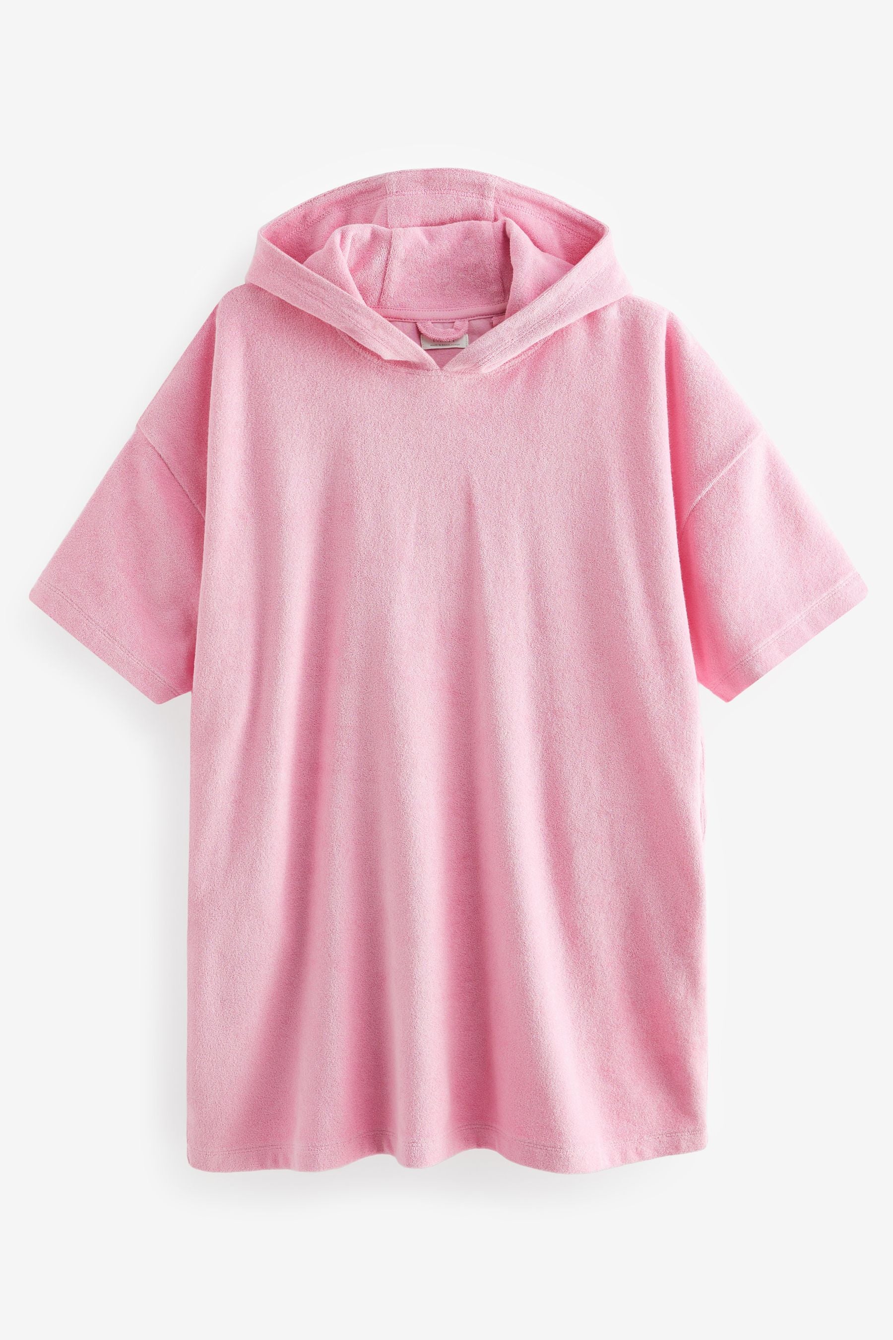 Light Pink Oversized Hooded Towelling Cover-Up