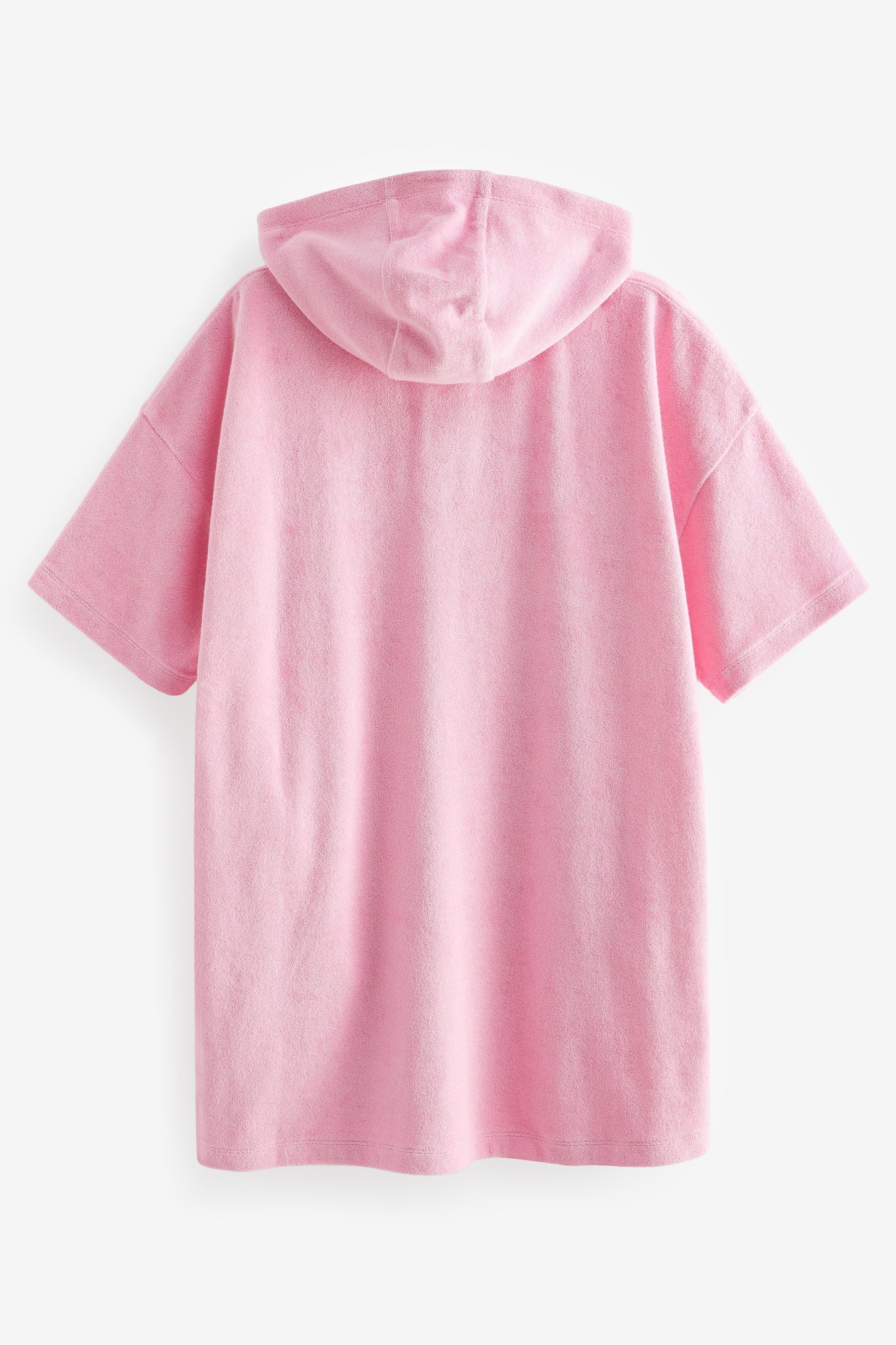 Light Pink Oversized Hooded Towelling Cover-Up