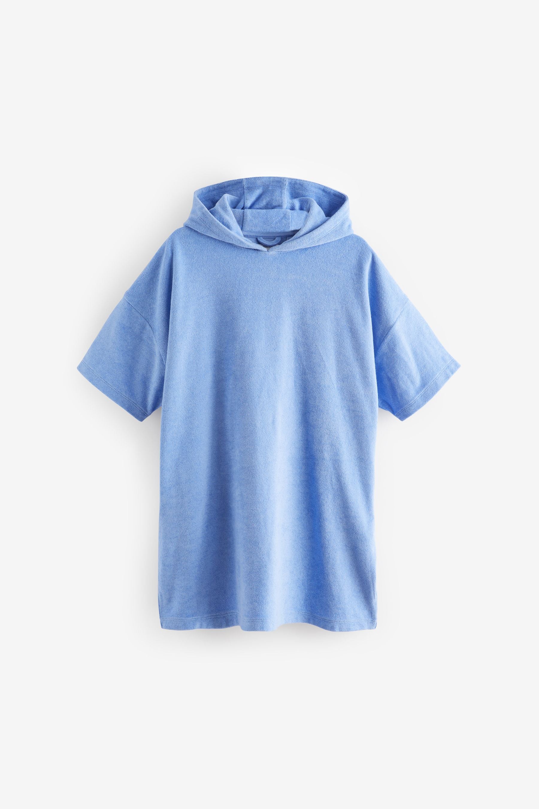 Blue Oversized Hooded Towelling 100% Cotton Cover-Up (3-16yrs)