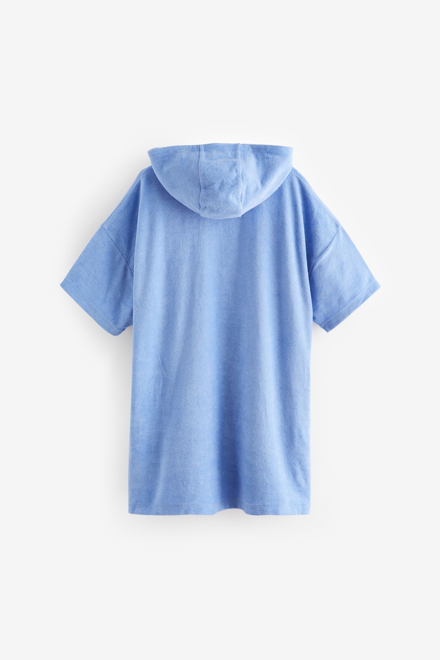 Blue Oversized Hooded Towelling Cover-Up