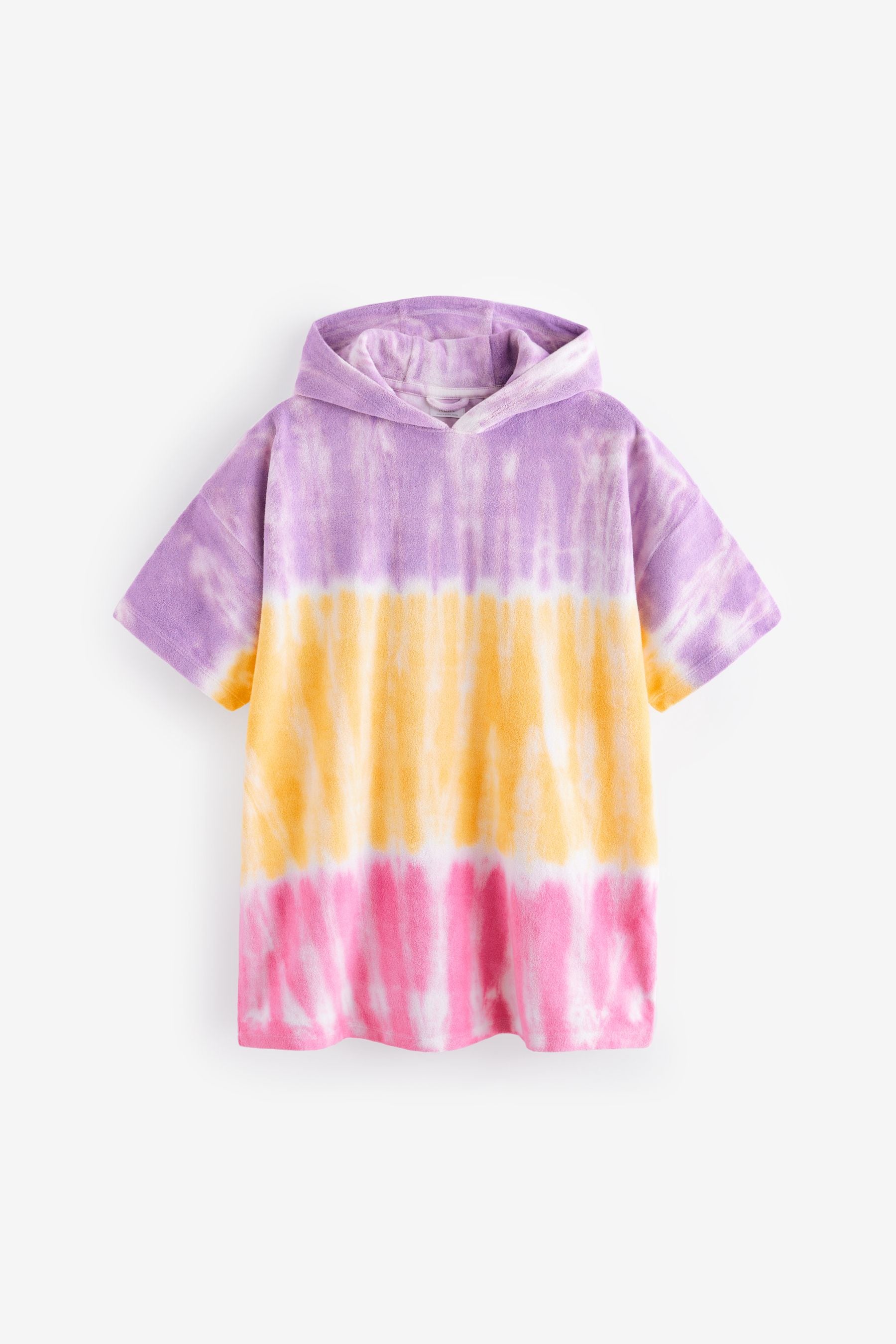 Multi 100% Cotton Tie Dye Towelling Poncho (3-16yrs)