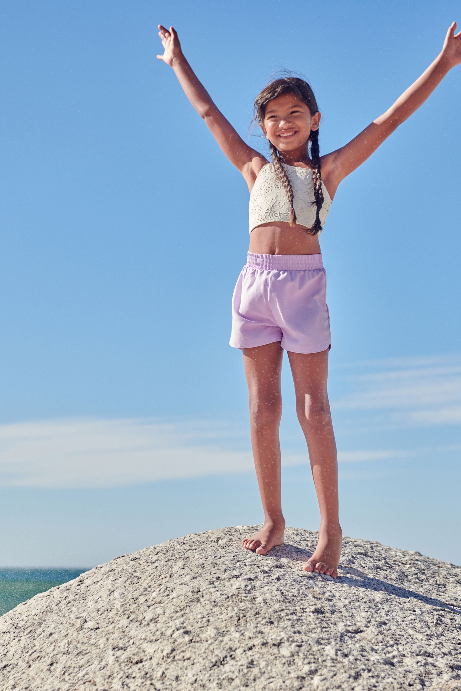 Lilac Purple Beach Shorts (3-16yrs)