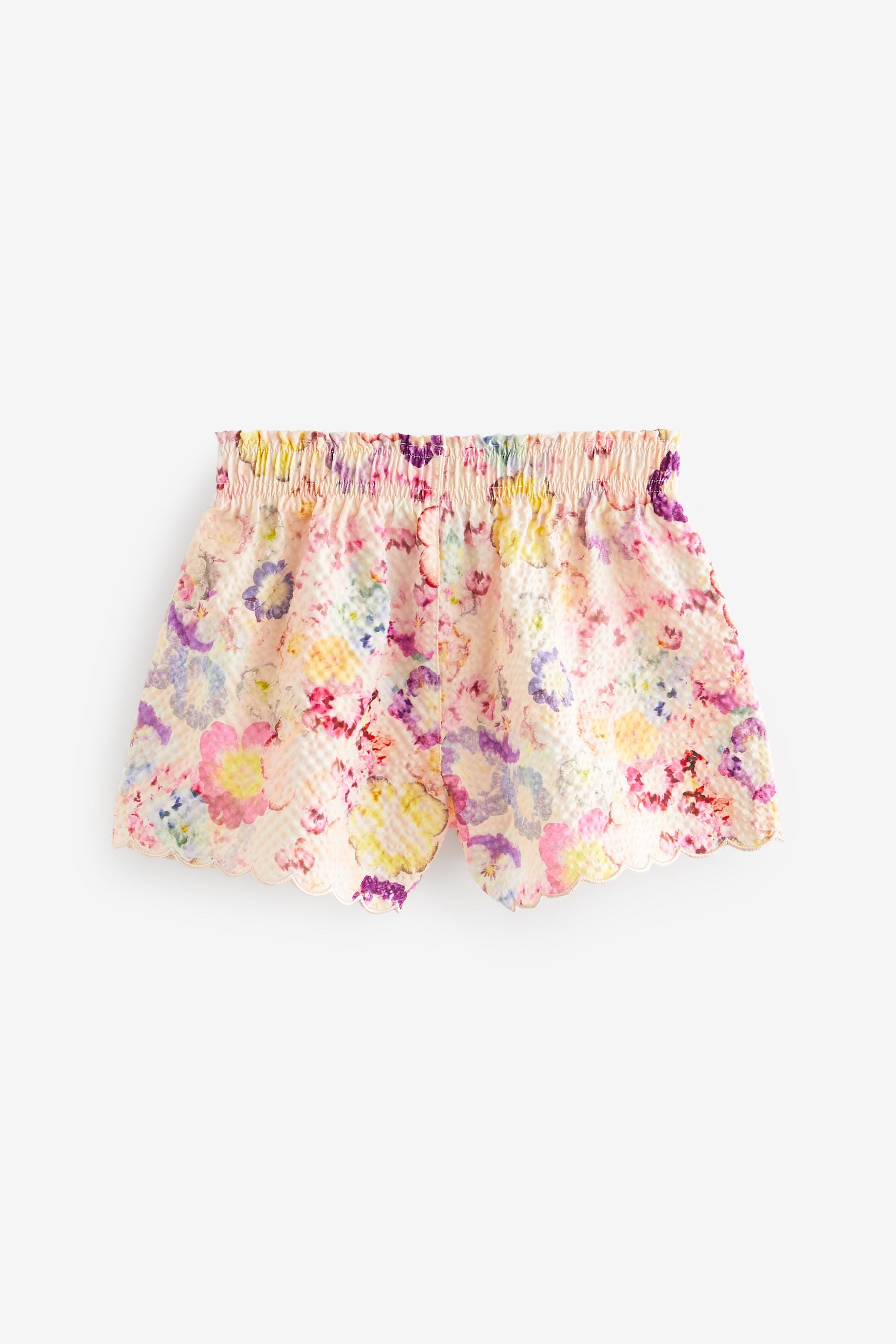 Pink Floral Textured Beach Shorts (3-16yrs)