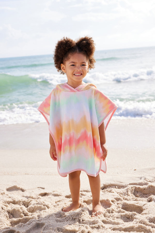 Multi Tie Dye Towelling Poncho