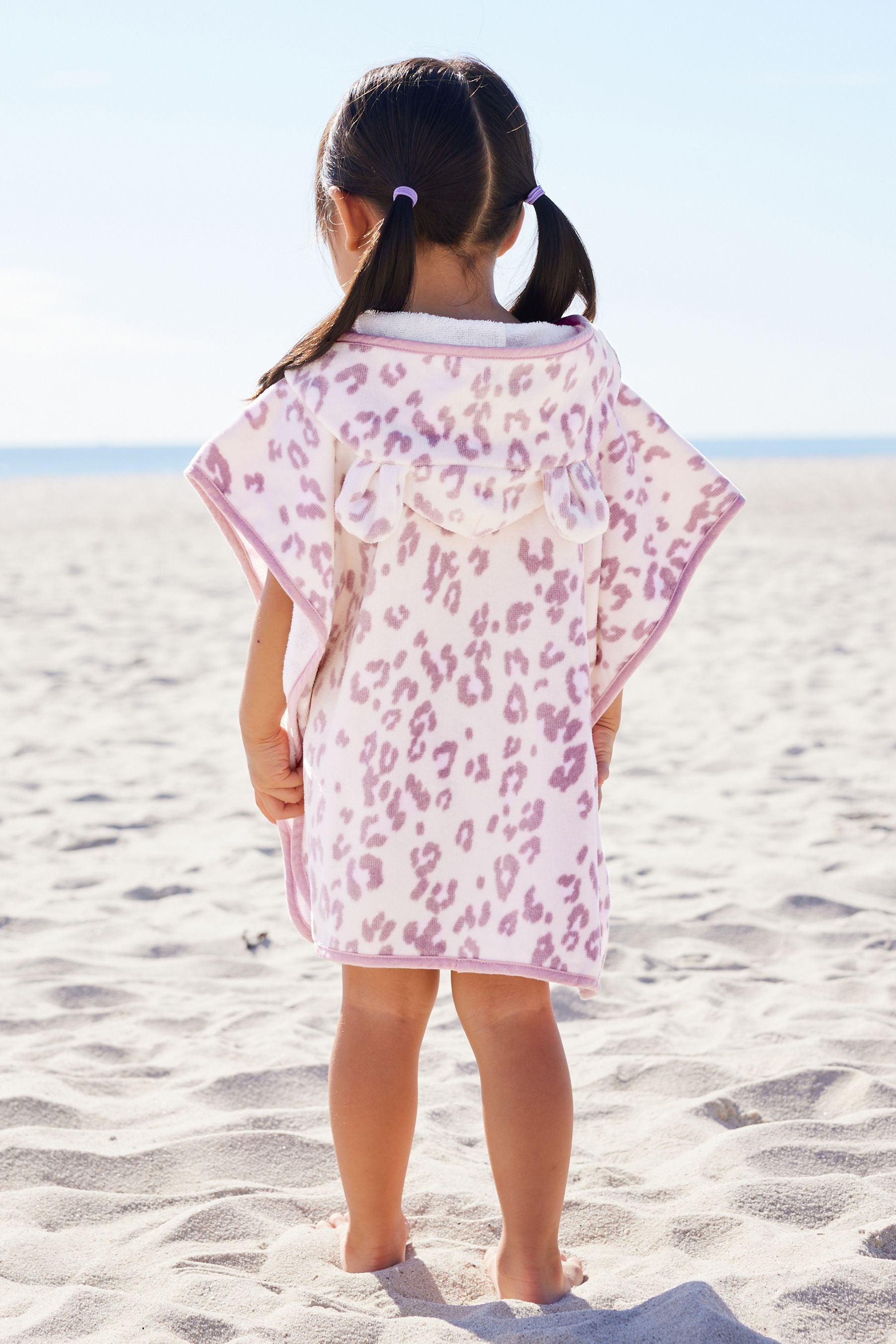 Lilac/Ecru Towelling Poncho