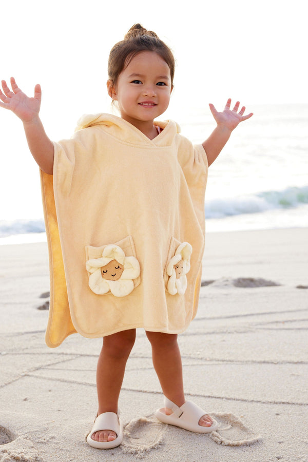 Cream 100% Cotton Towelling Poncho (9mths-10yrs)