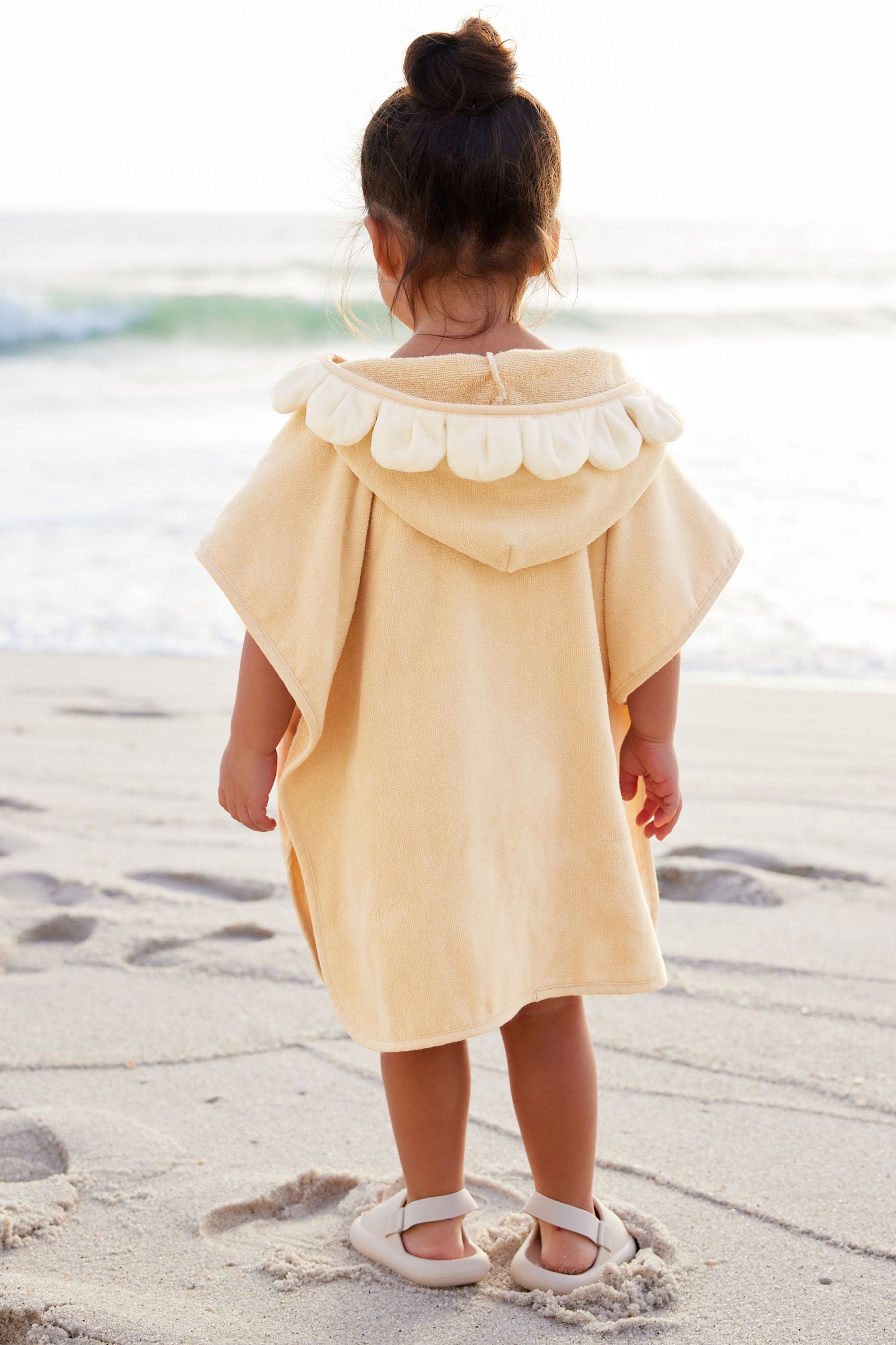 Cream 100% Cotton Towelling Poncho (9mths-10yrs)