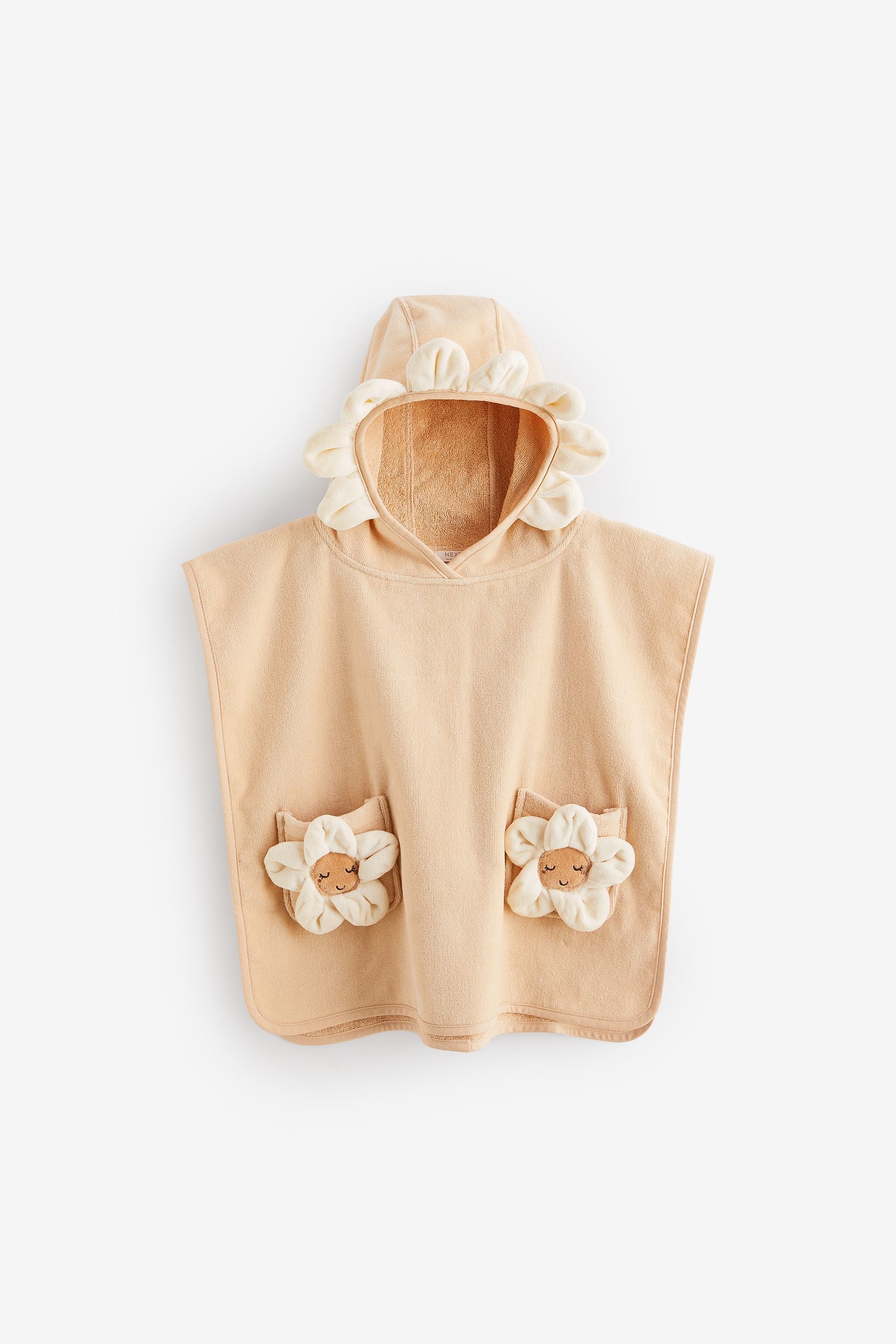 Cream 100% Cotton Towelling Poncho (9mths-10yrs)