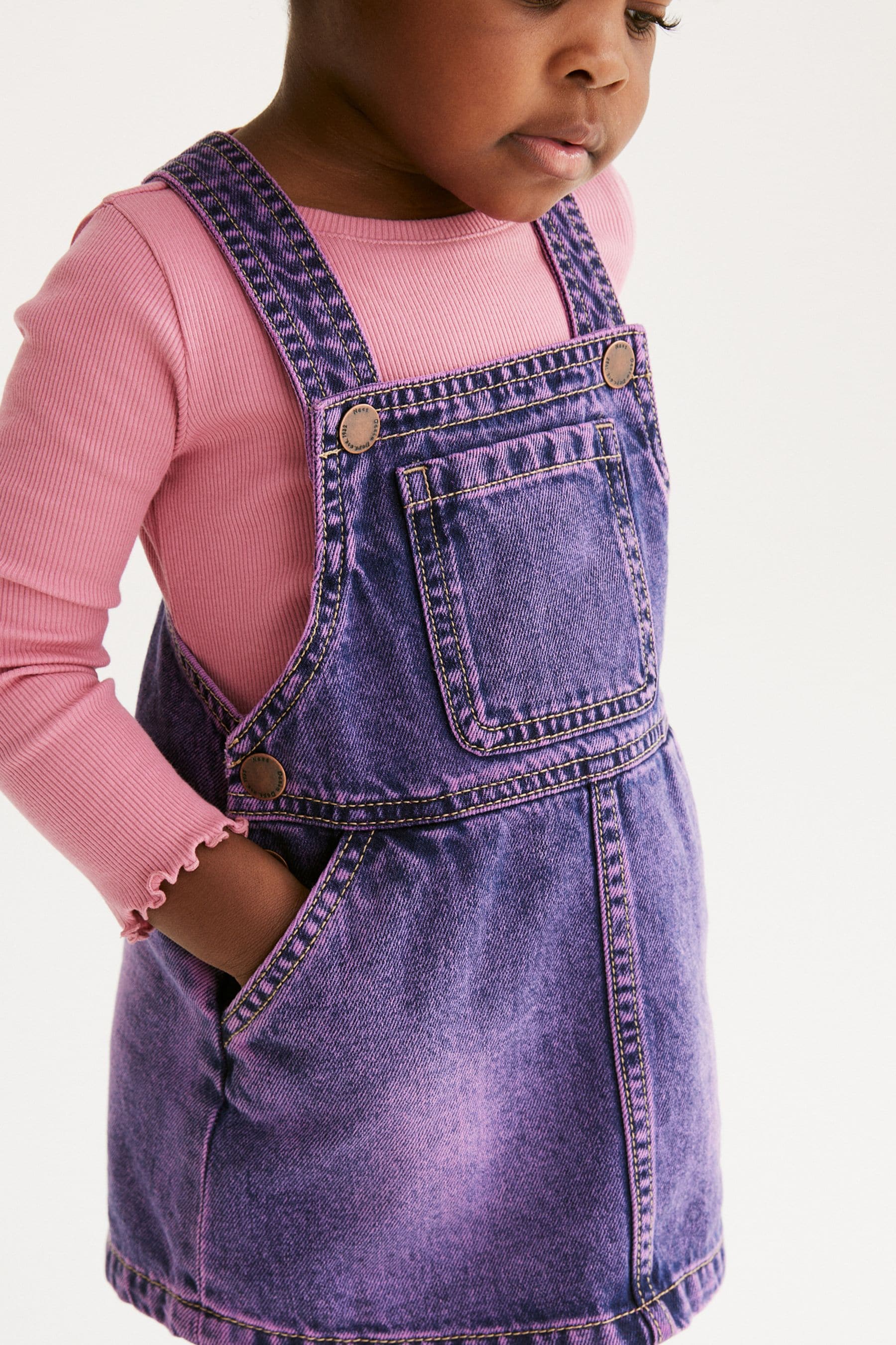 Purple Denim Pinafore Dress (3mths-7yrs)