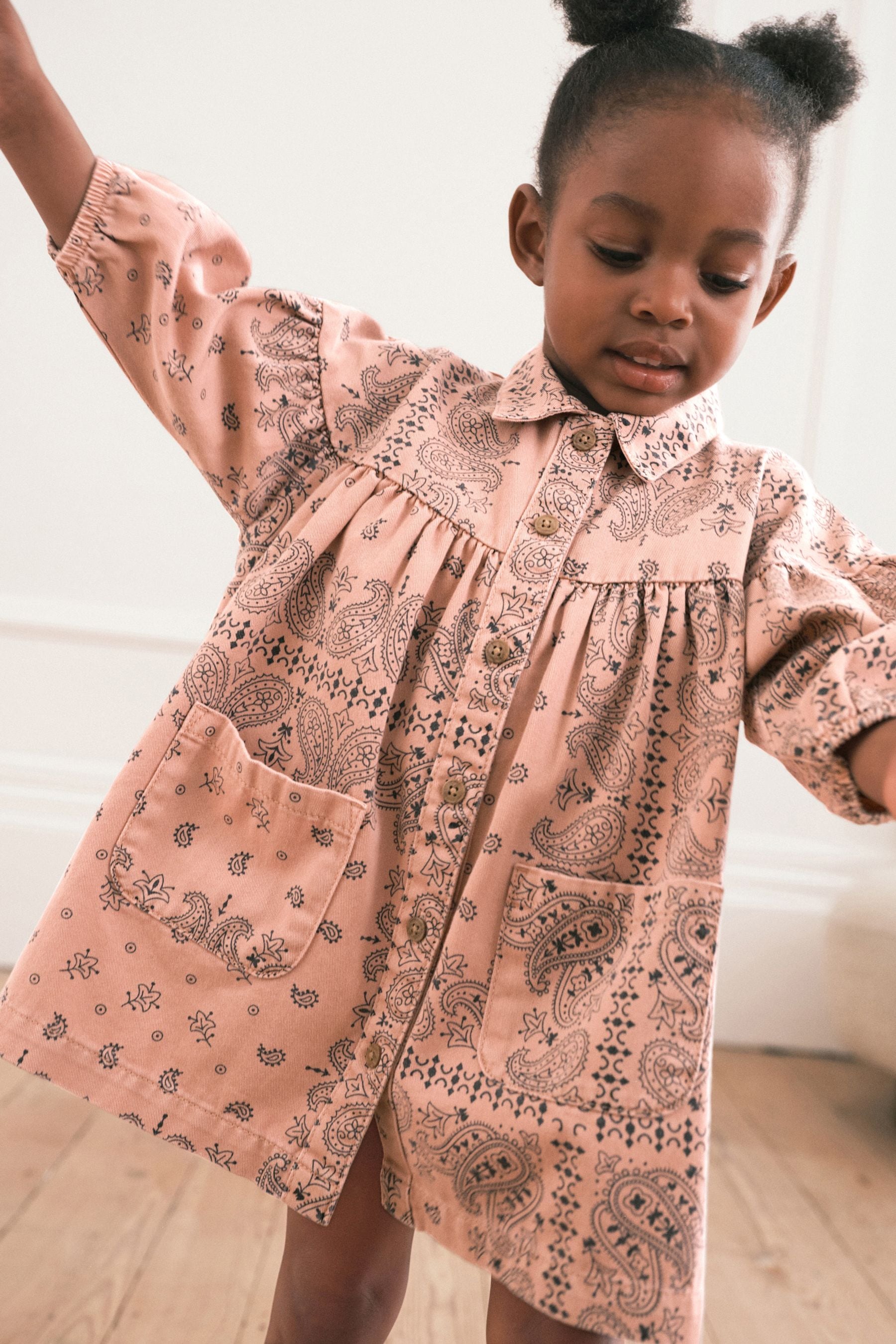 Pink Paisley Cotton Shirt Dress (3mths-8yrs)