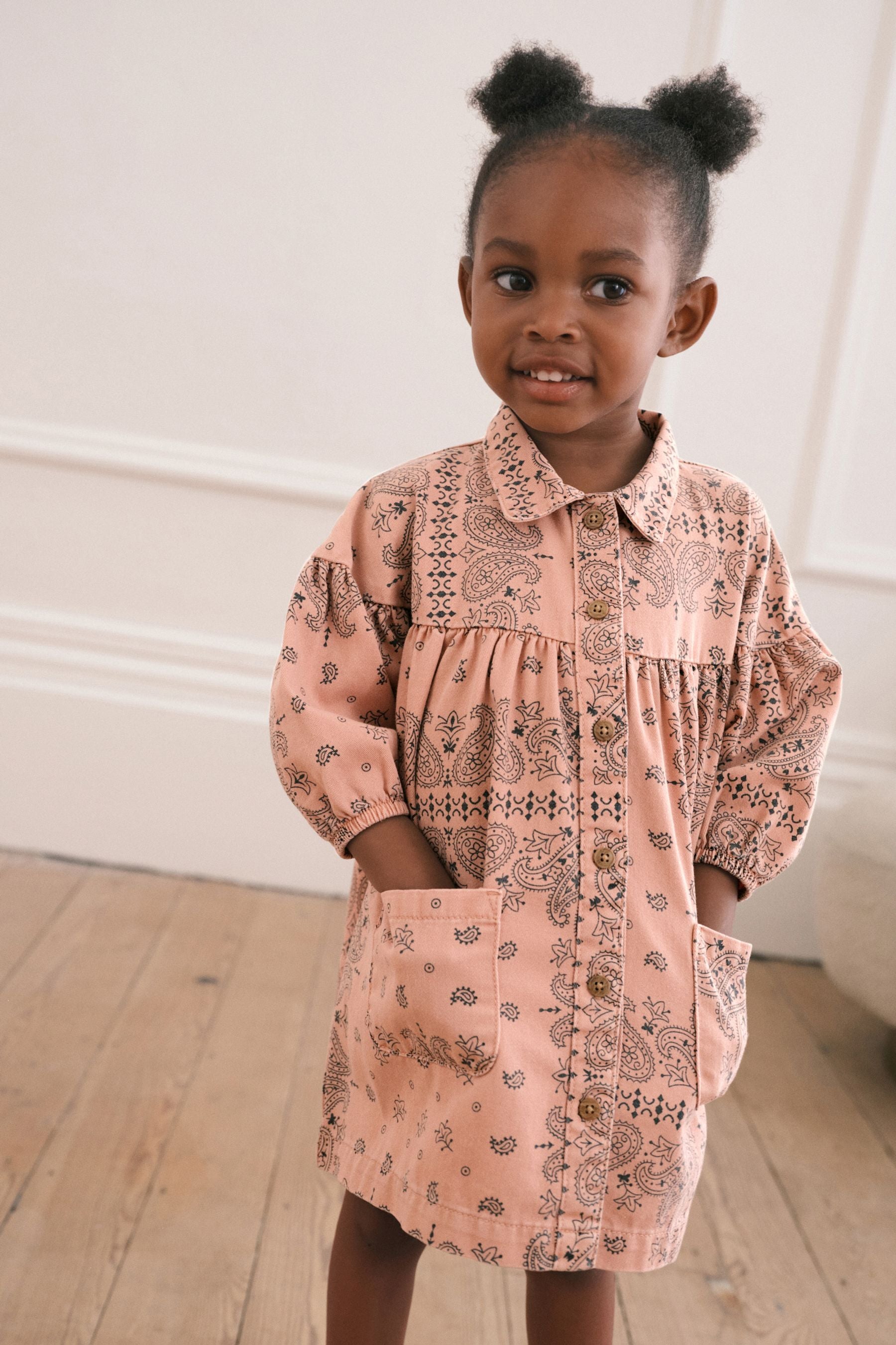 Pink Paisley Cotton Shirt Dress (3mths-8yrs)