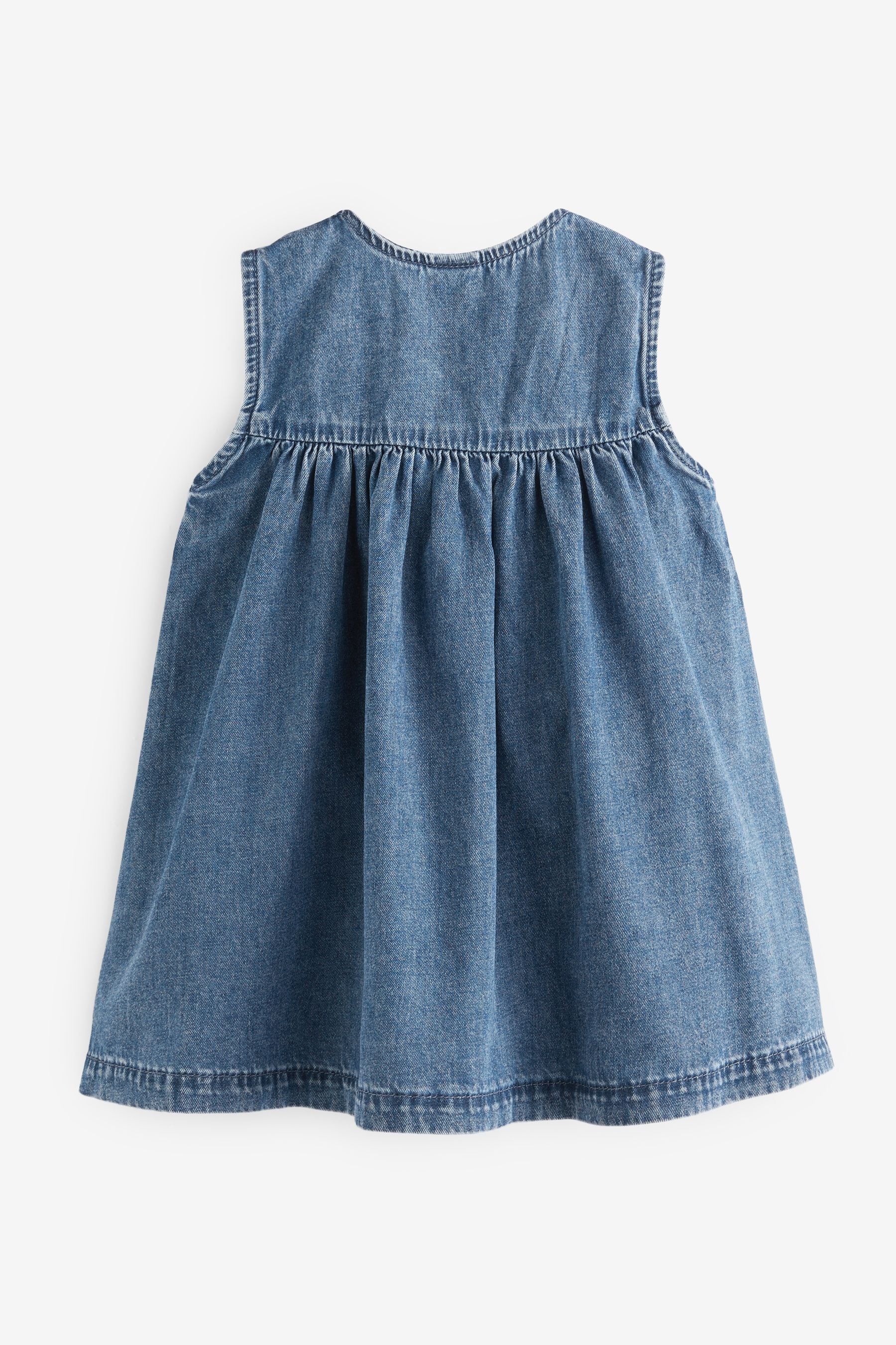 Blue Denim 100% Cotton Heart Detail Dress (3mths-8yrs)