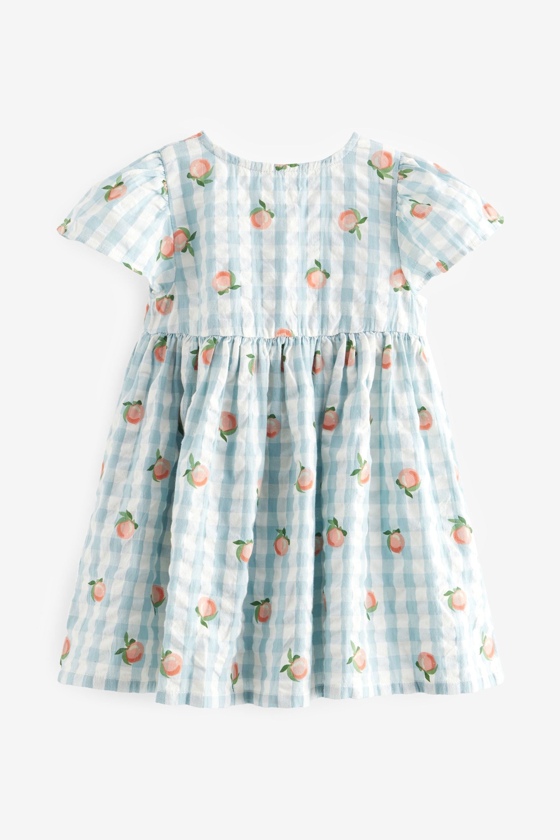 Blue Gingham Button Up 100% Cotton Dress (3mths-8yrs)