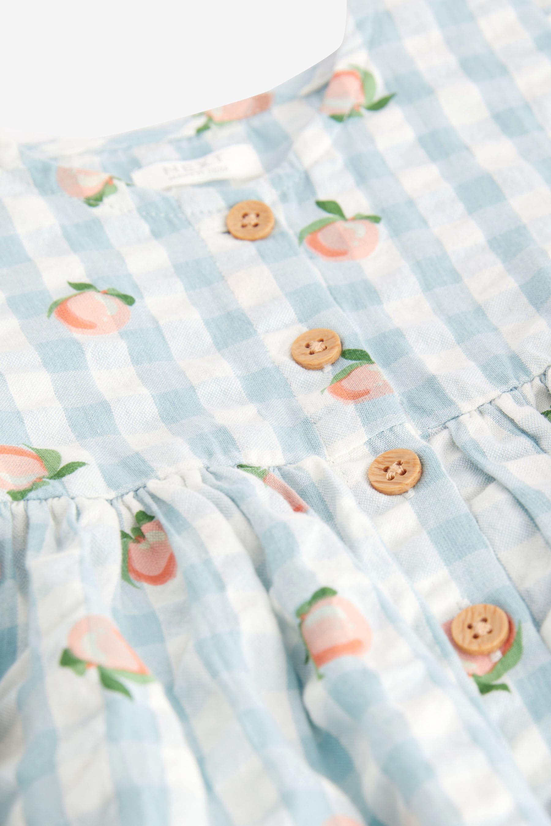 Blue Gingham Button Up 100% Cotton Dress (3mths-8yrs)