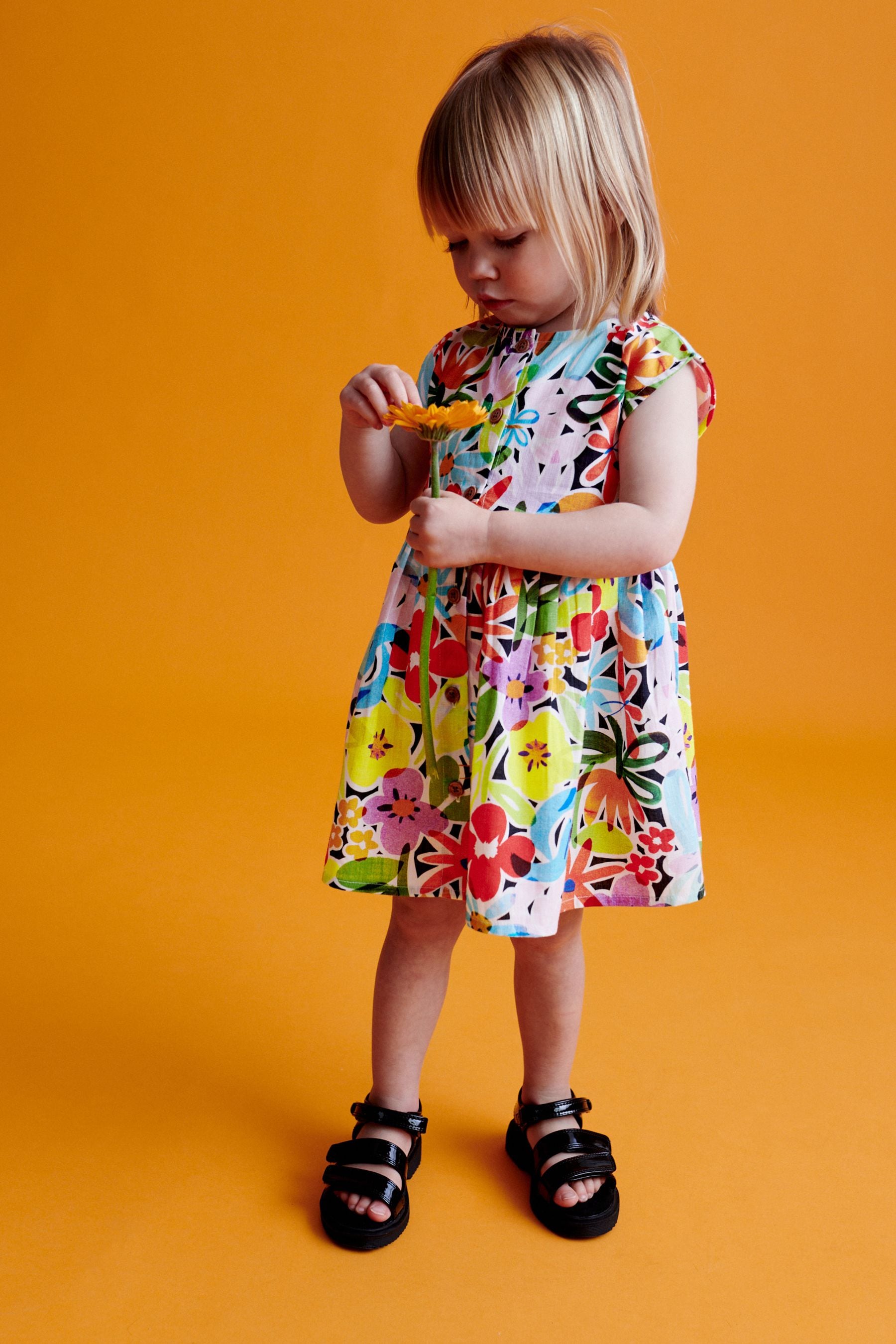 Multi Floral Button Through Summer Dress (3mths-8yrs)