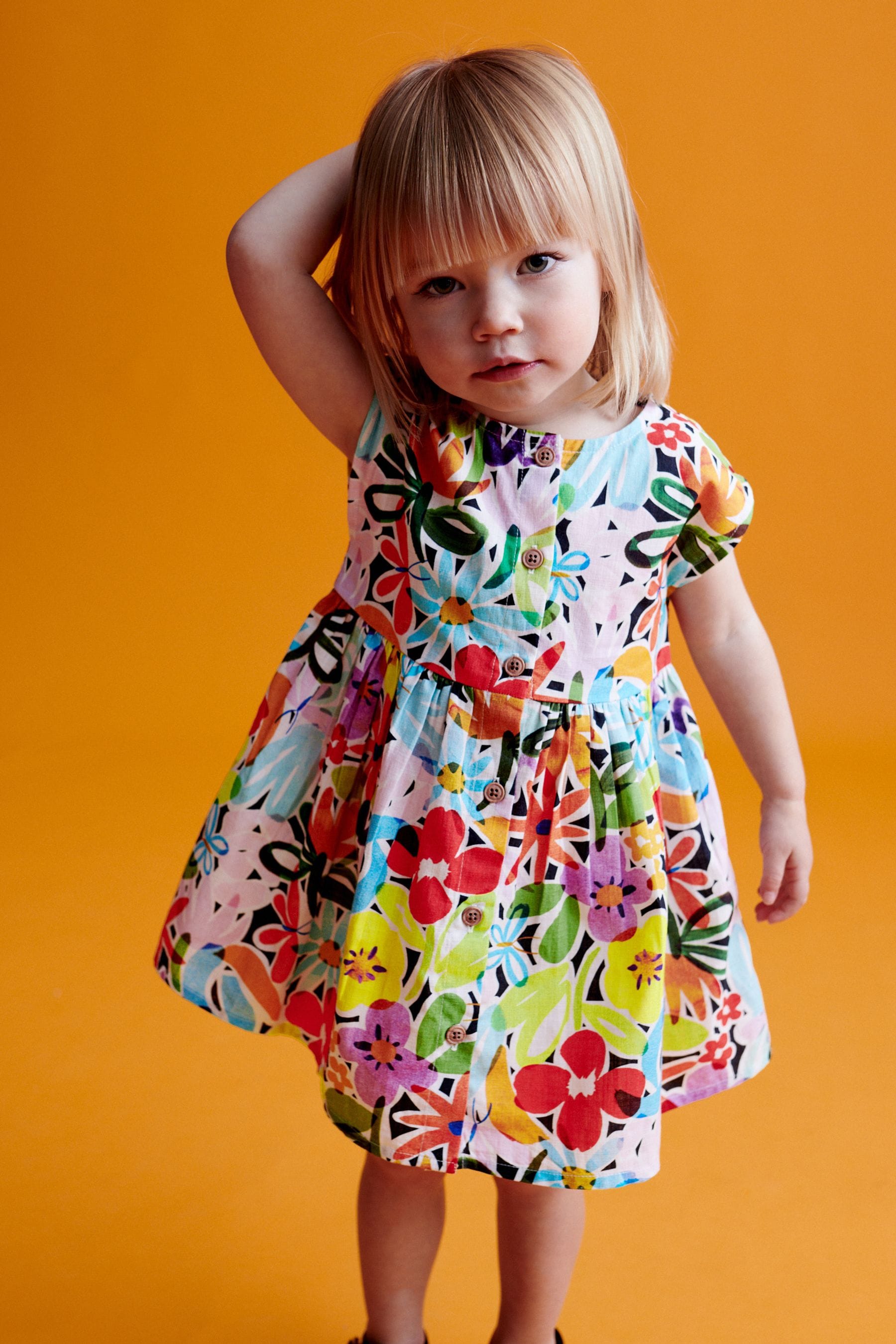 Multi Floral Button Through Summer Dress (3mths-8yrs)