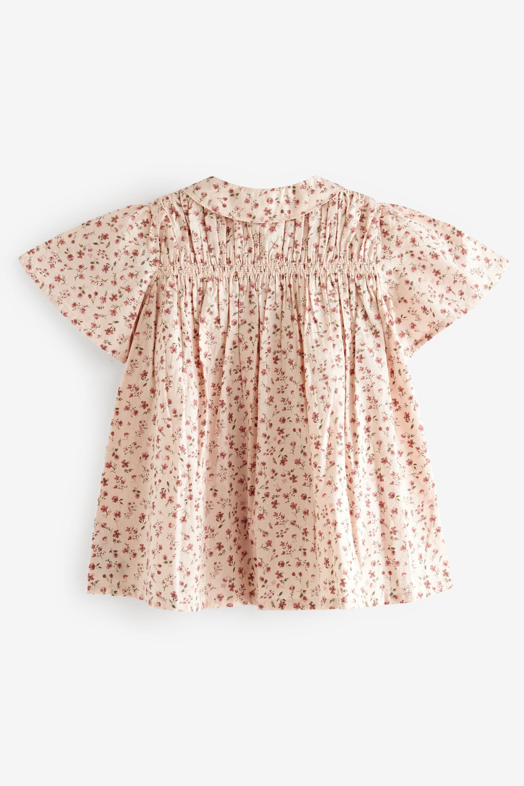 Pink Ditsy Shirred Cotton Dress (3mths-7yrs)