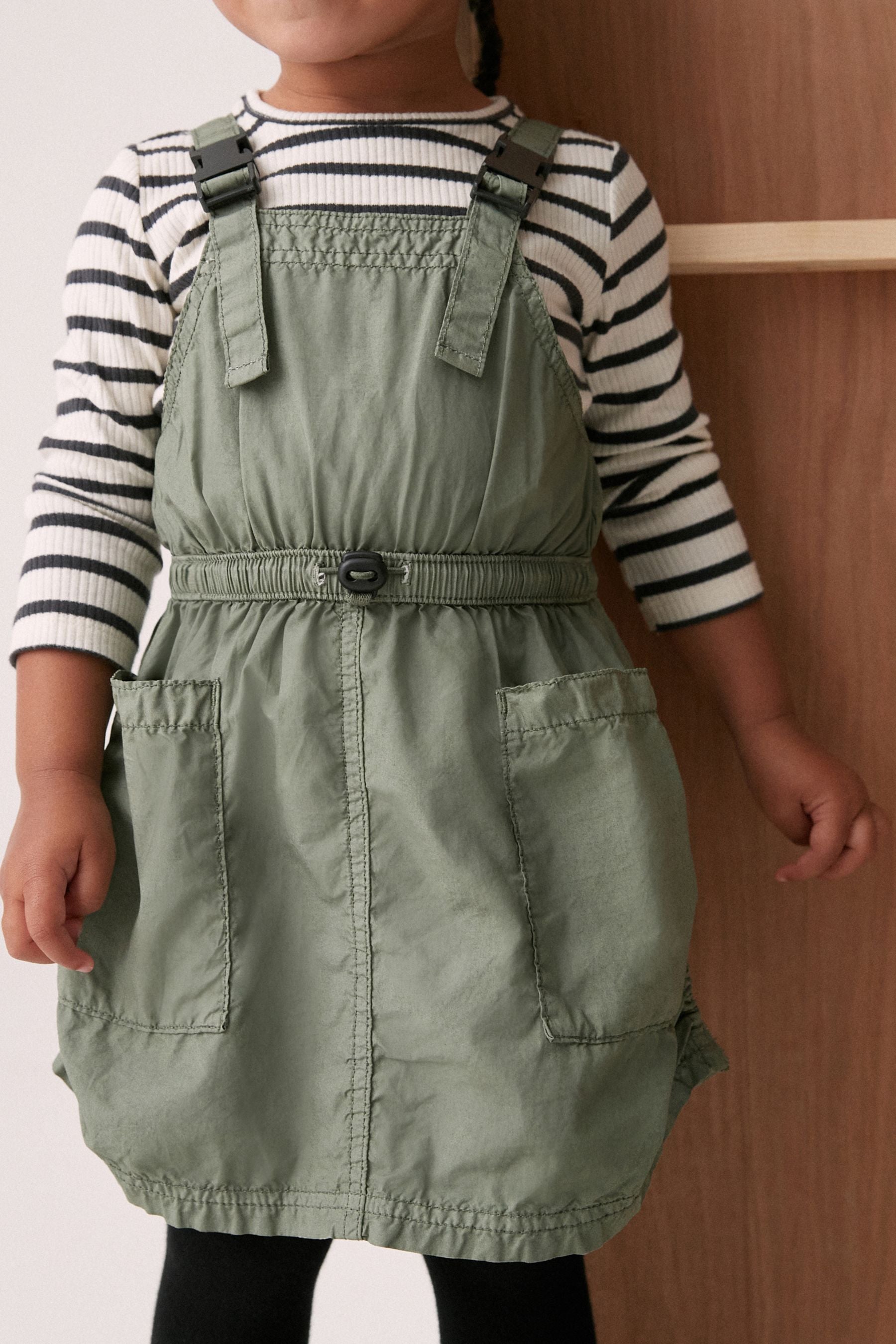 Green Cargo Utility Pinafore Dress (3mths-8yrs)