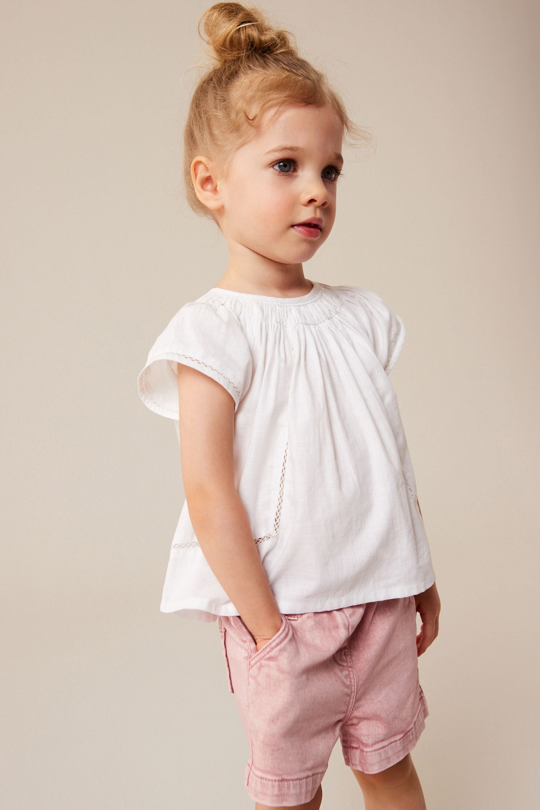 White 100% Cotton Angel Sleeve Blouse (3mths-8yrs)