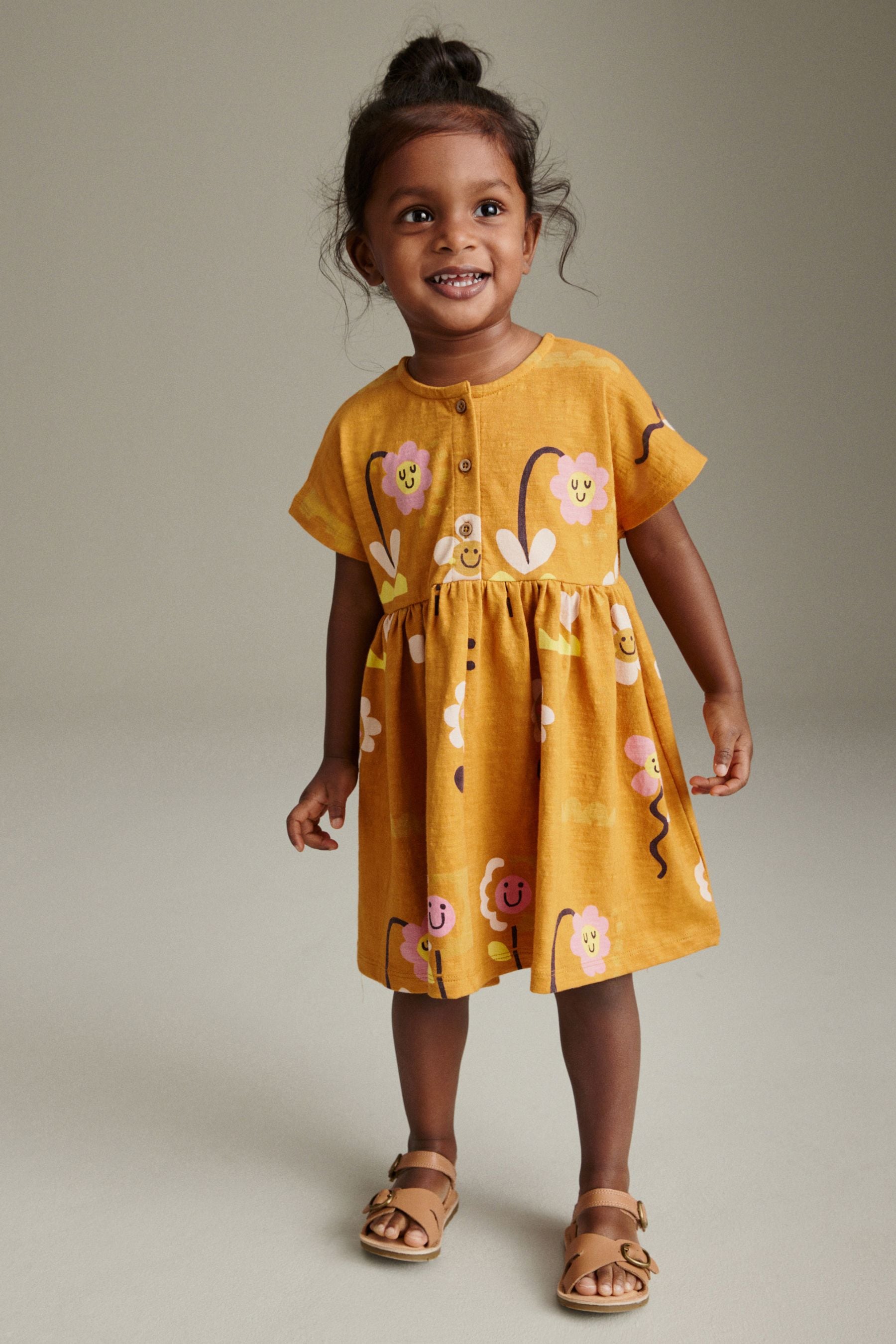 Rust Brown Short Sleeve Jersey Dress (3mths-7yrs)