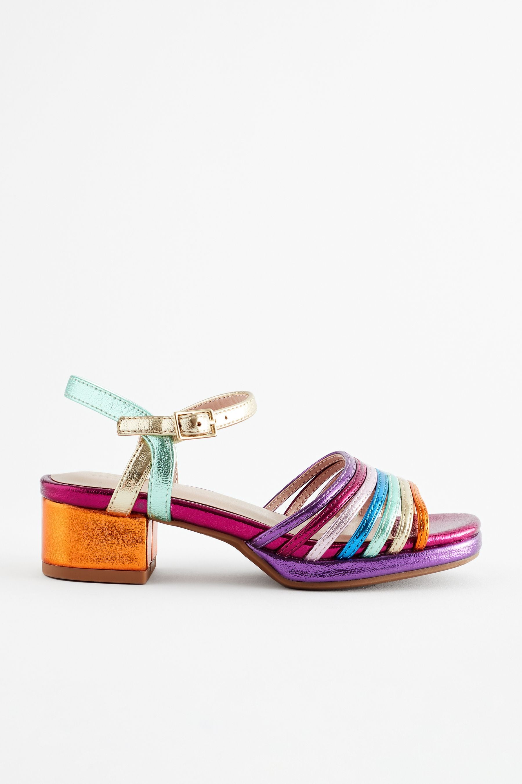 Multicolour Rainbow Platform Heel Occasion Sandals