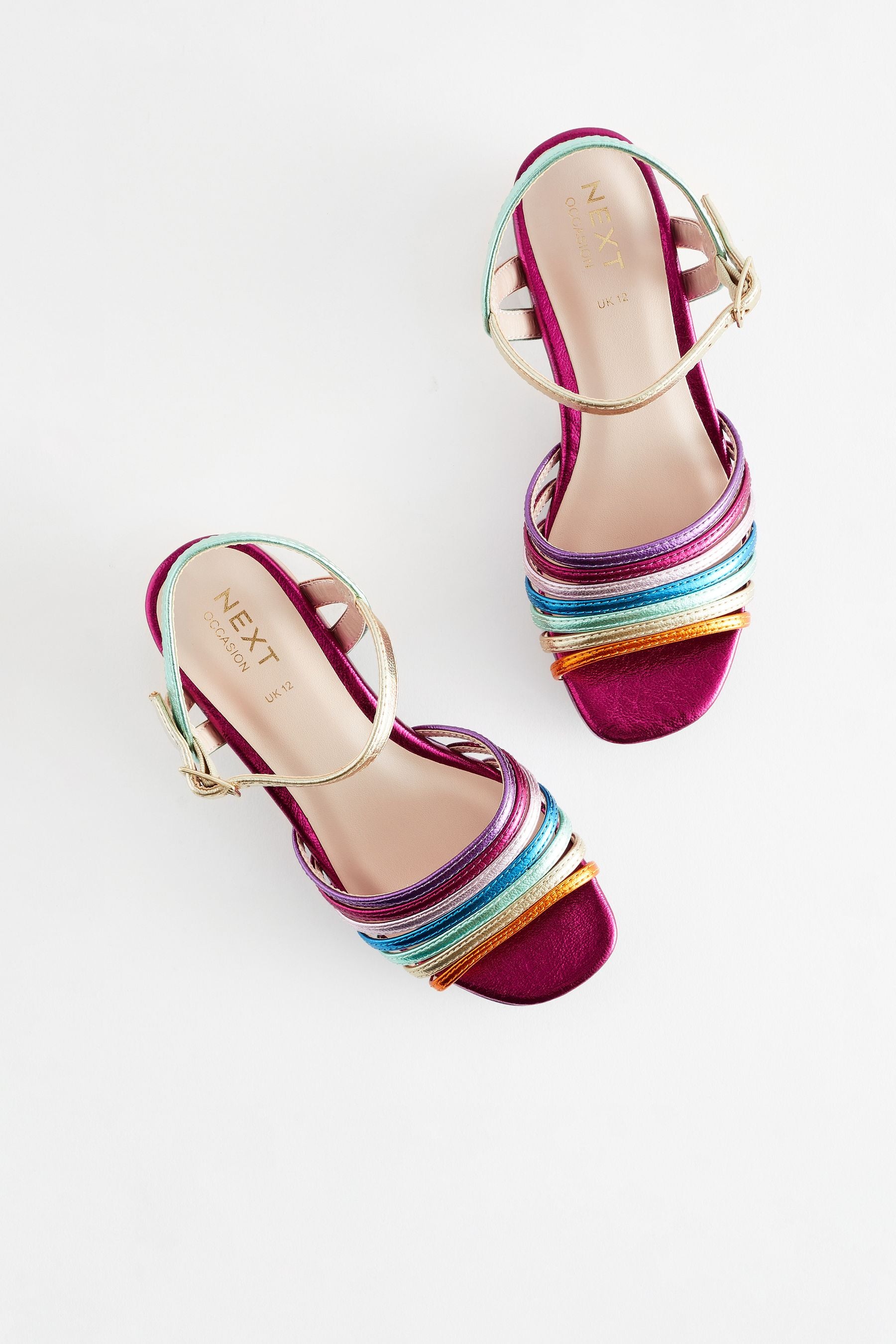 Multicolour Rainbow Platform Heel Occasion Sandals