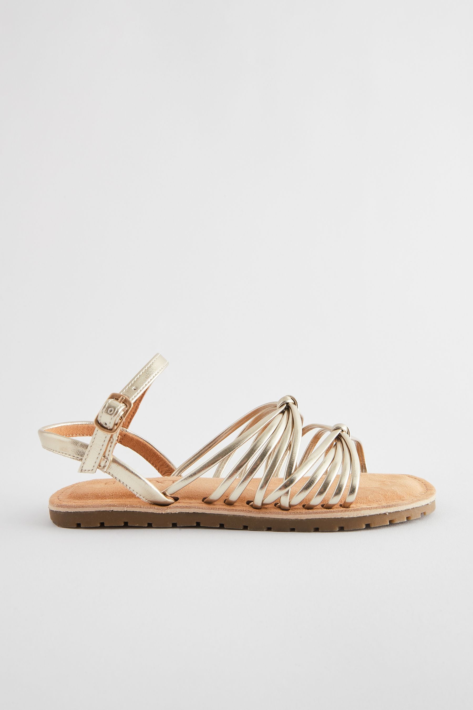 Gold Metallic Strappy Sandals