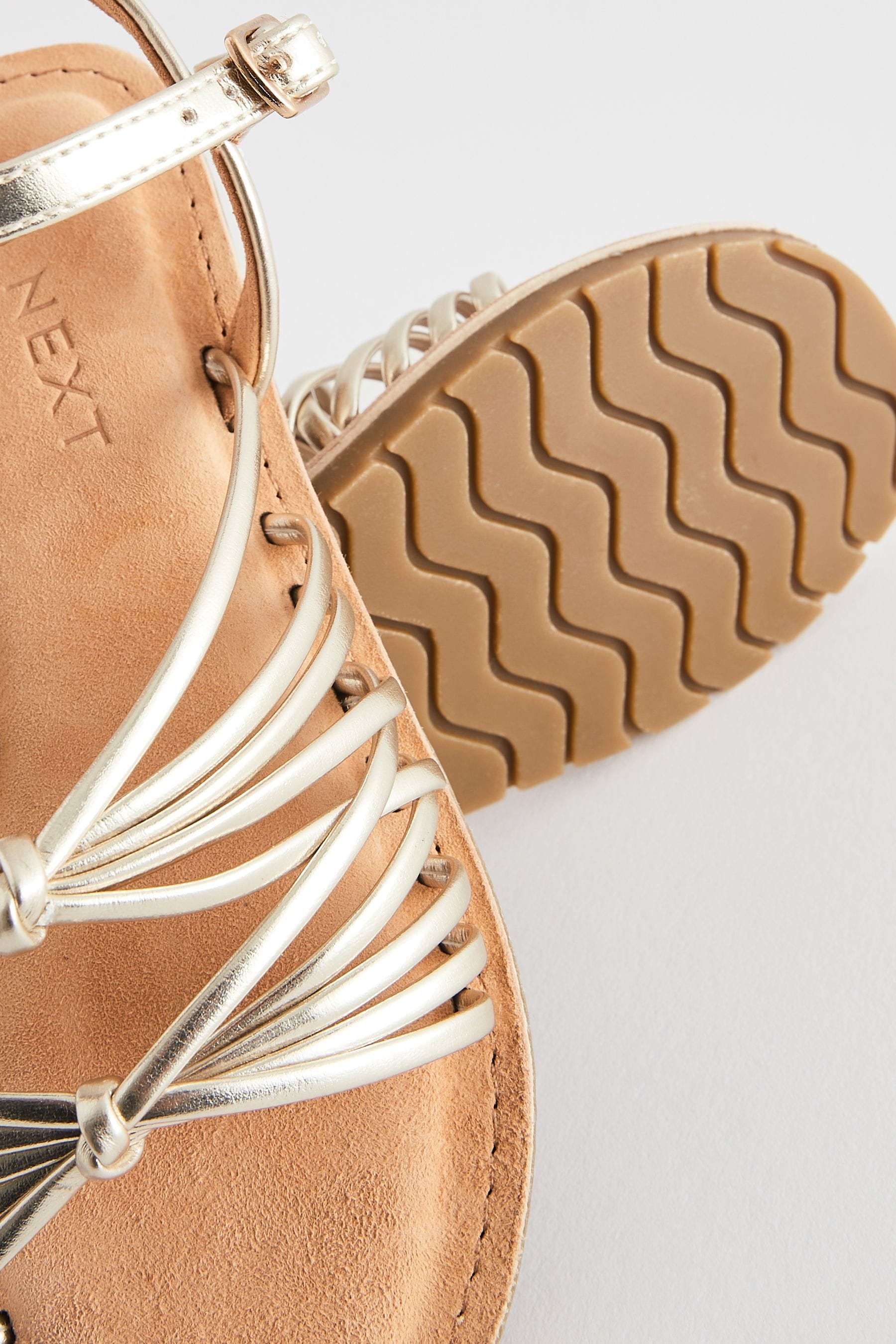 Gold Metallic Strappy Sandals