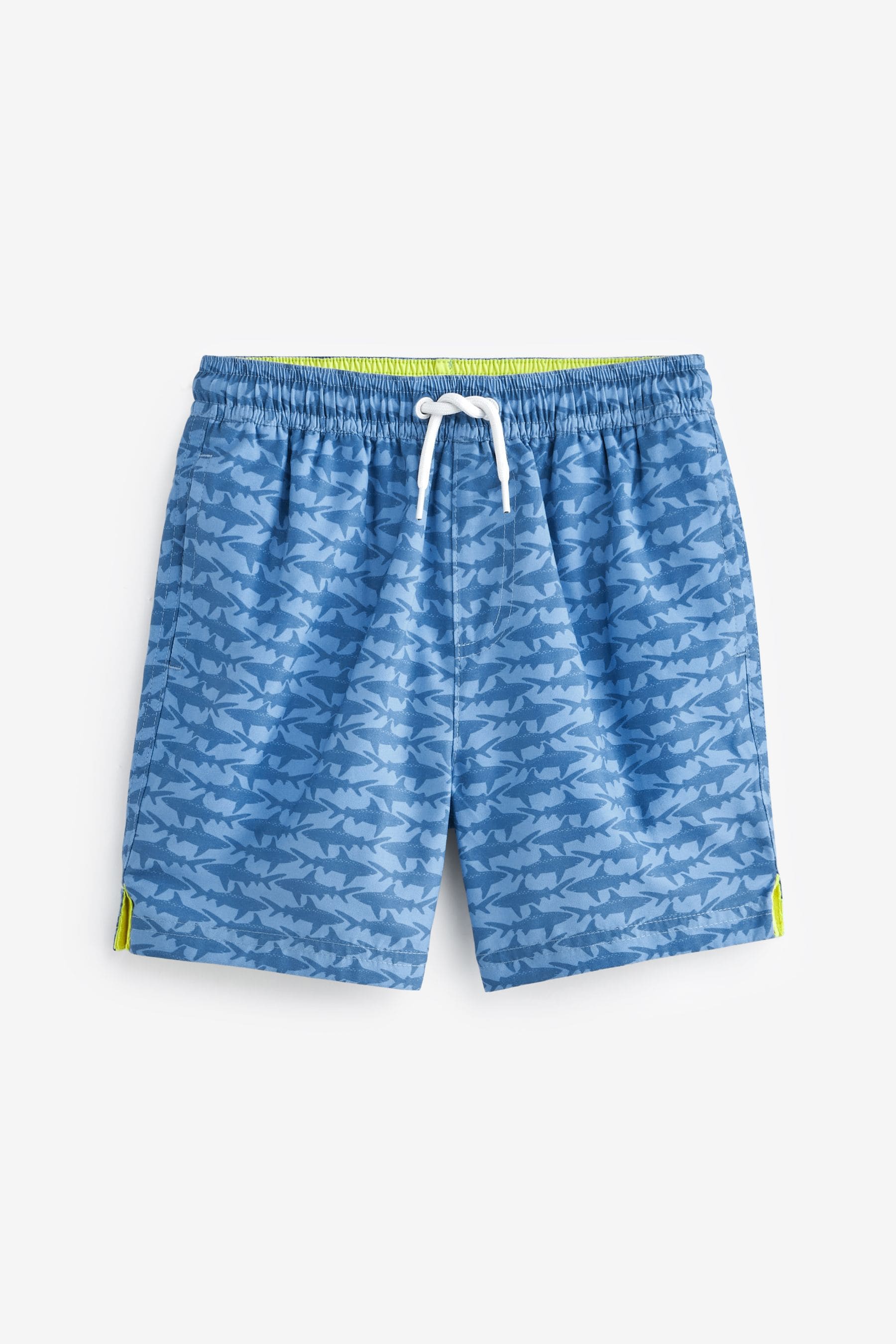 Light Blue Shark Printed Swim Shorts (3-16yrs)