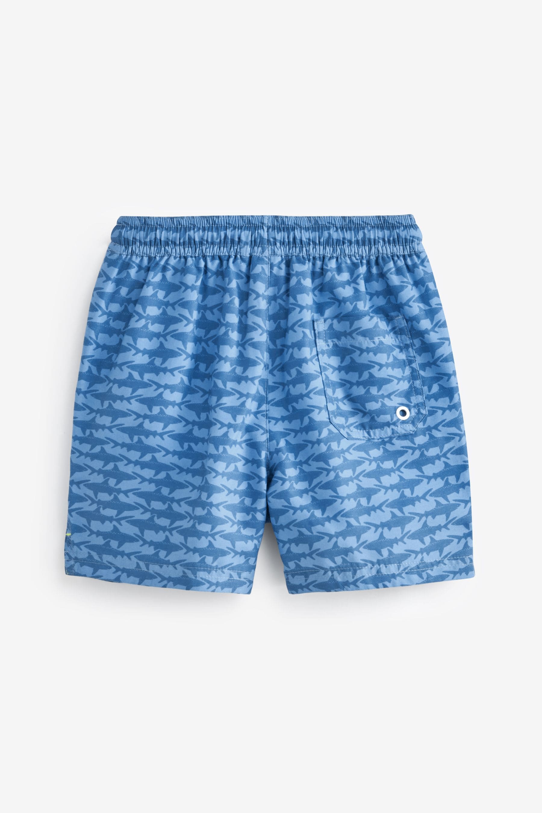 Light Blue Shark Printed Swim Shorts (3-16yrs)