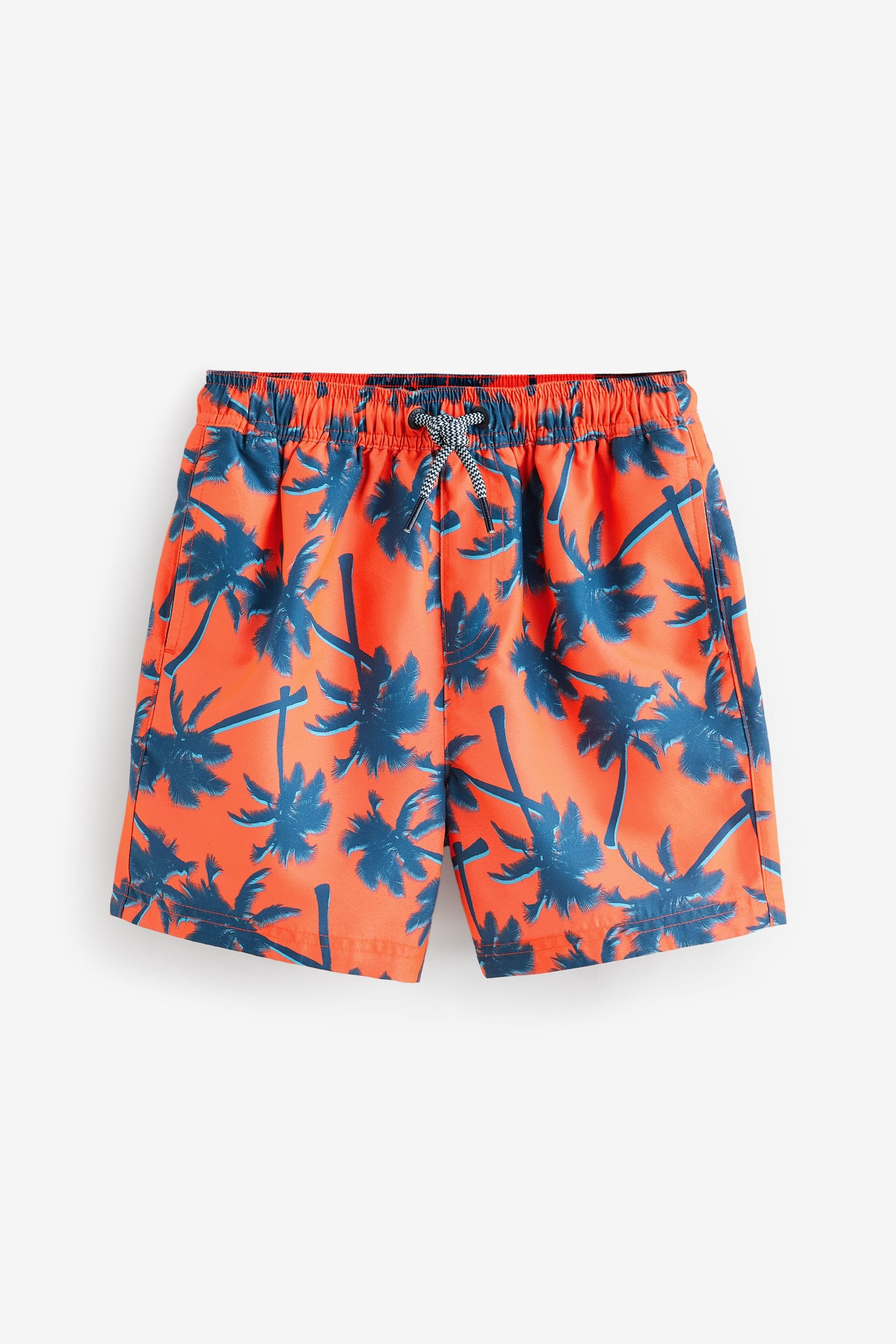 Orange Palm Tree Printed Swim Shorts (3mths-16yrs)