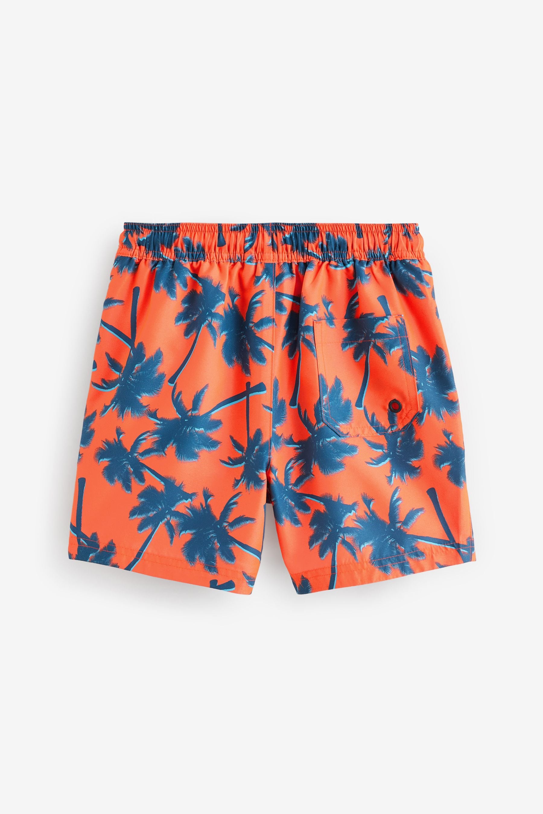 Orange Palm Tree Printed Swim Shorts (3mths-16yrs)