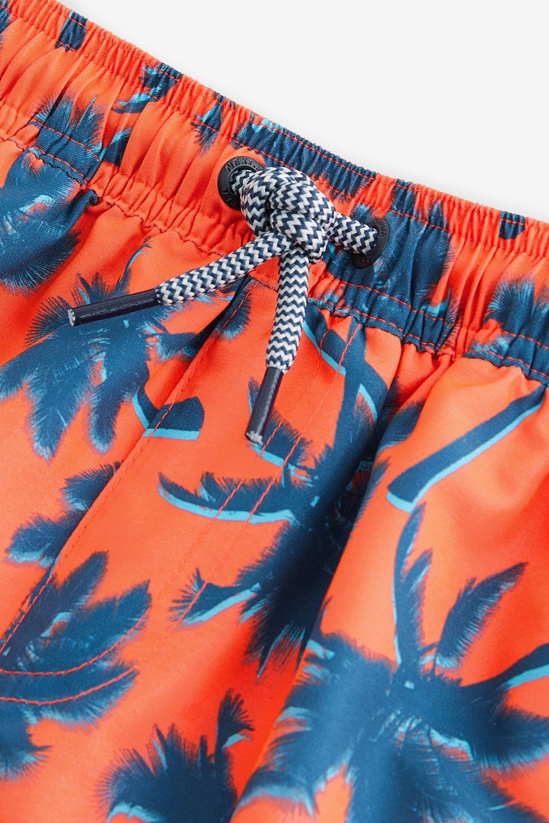 Orange Palm Tree Printed Swim Shorts (3mths-16yrs)