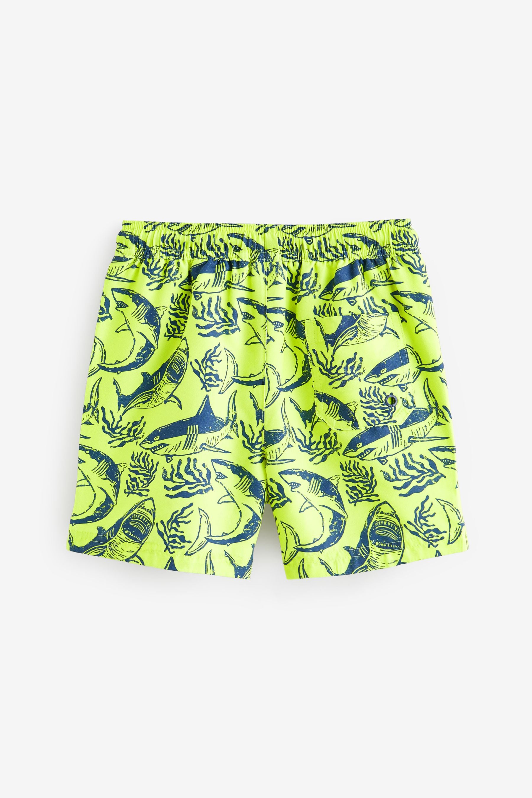 Yellow Shark Printed Swim Shorts (3mths-16yrs)