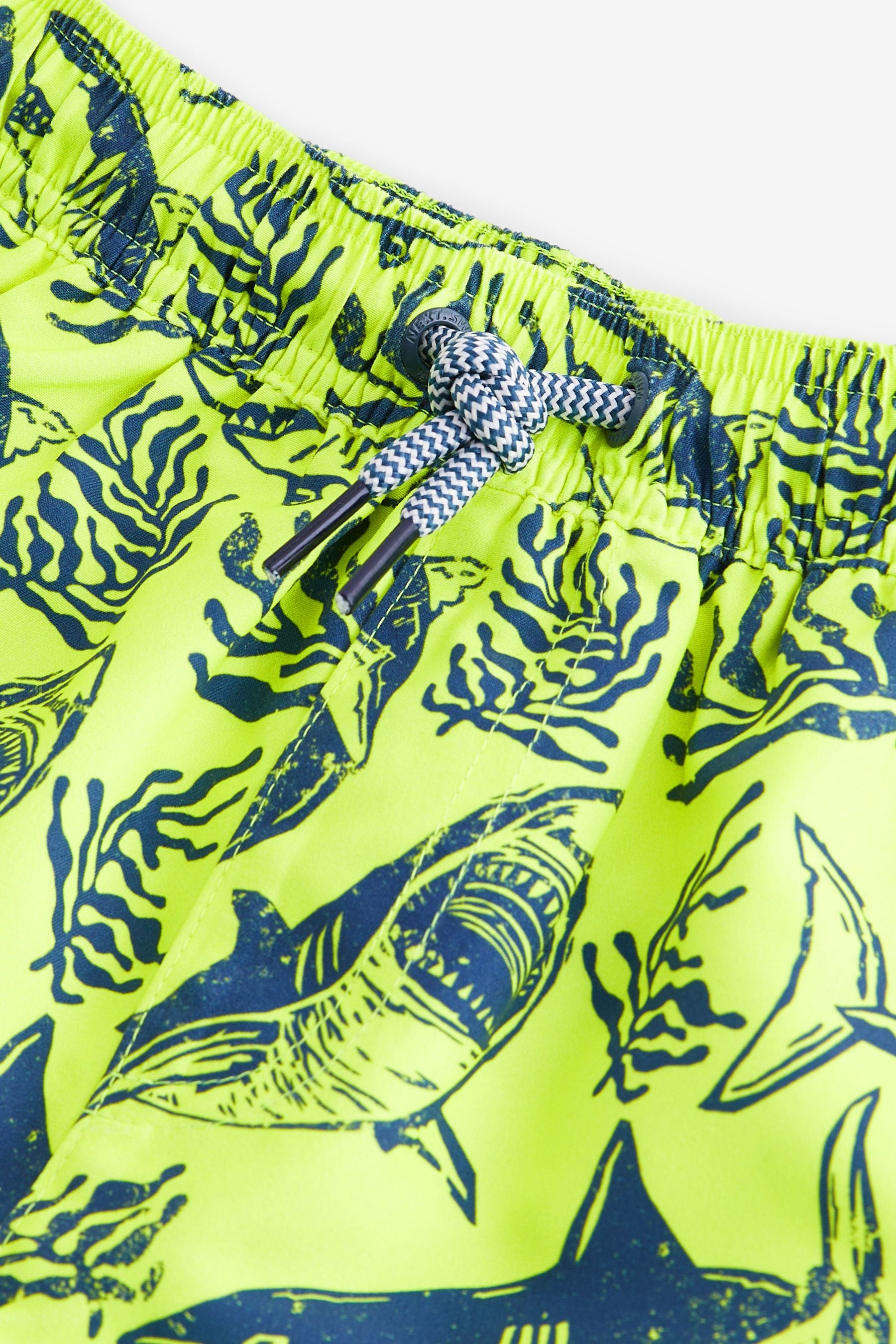 Yellow Shark Printed Swim Shorts (3mths-16yrs)