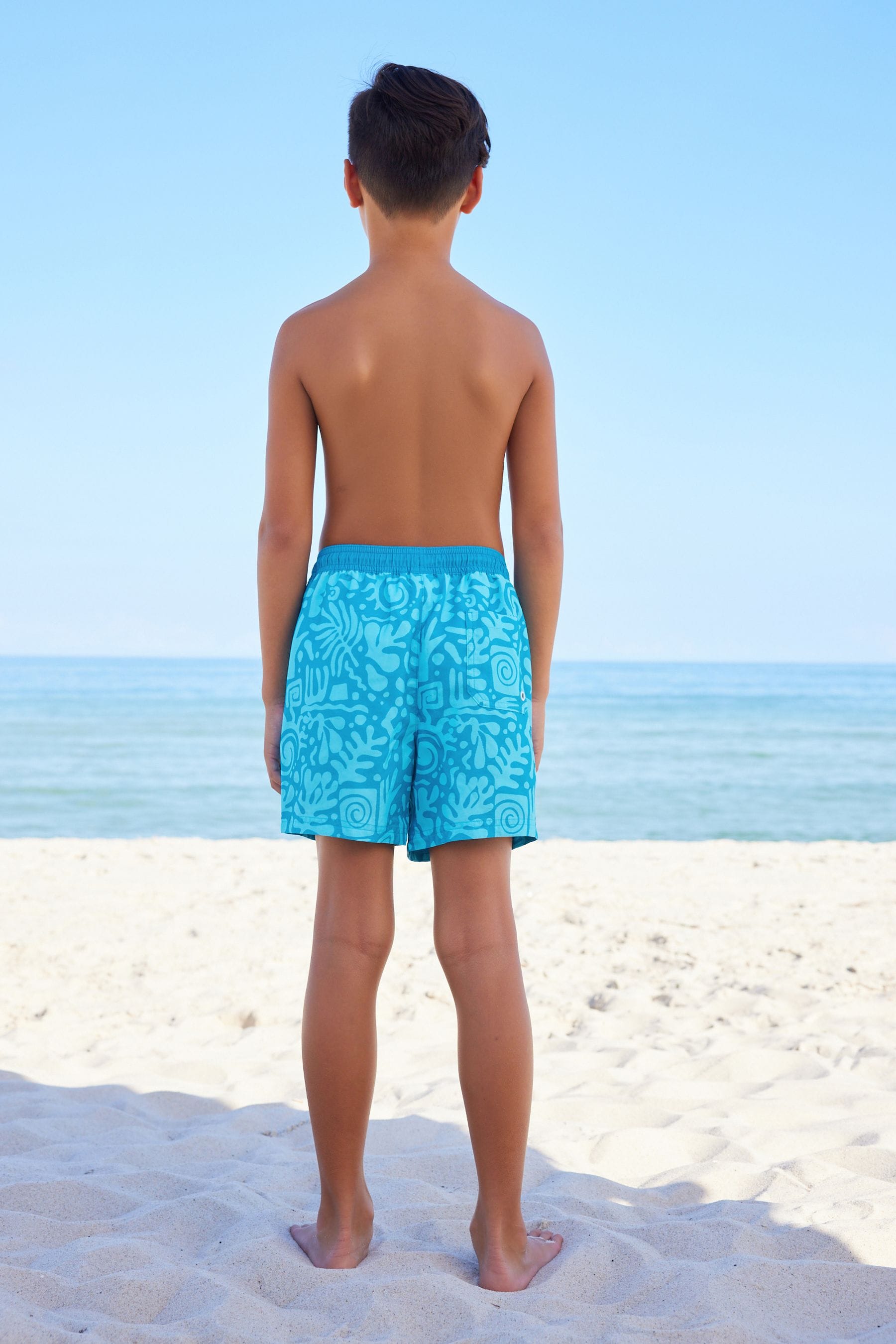 Blue Printed Swim Shorts (3mths-16yrs)