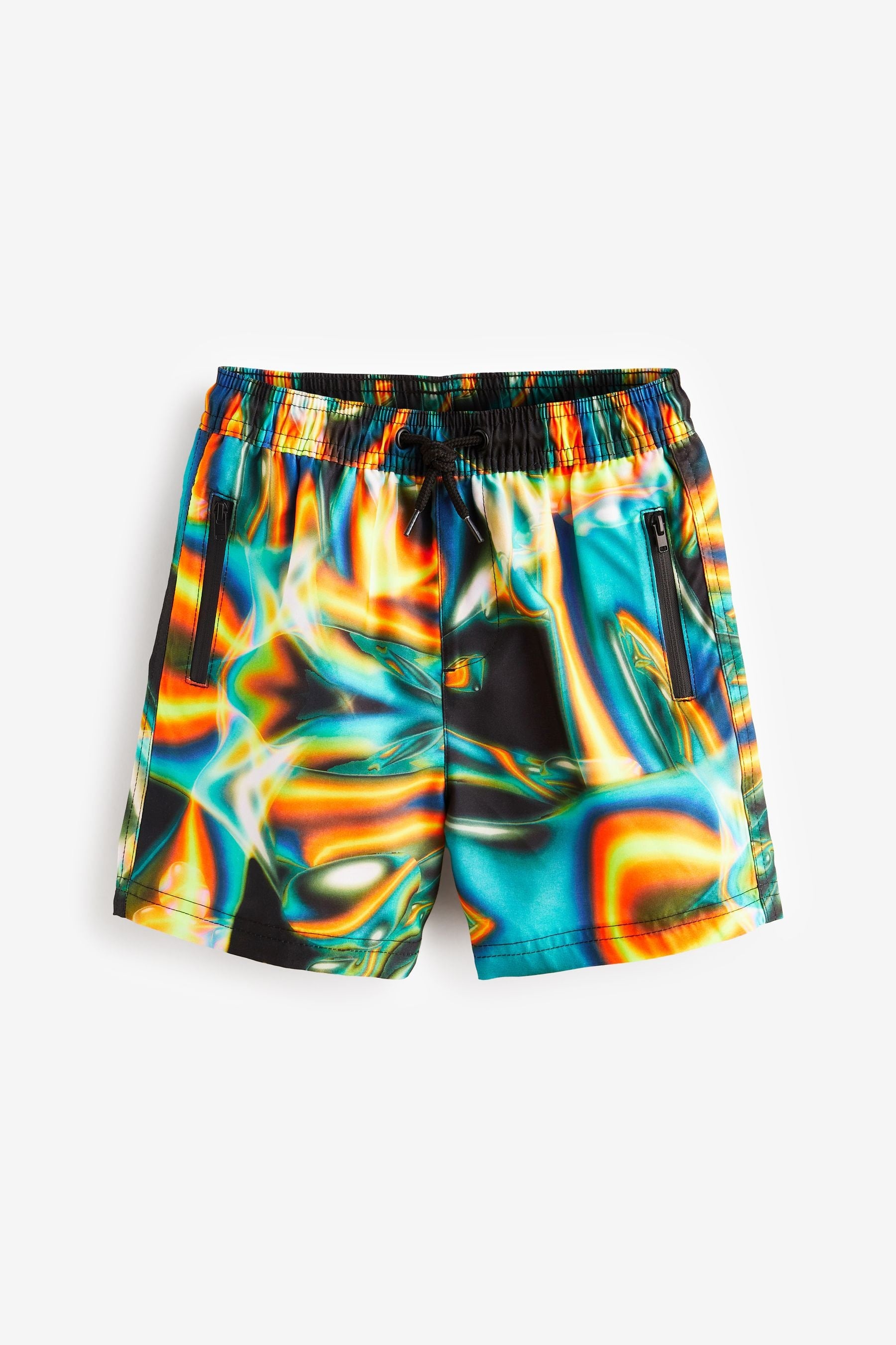 Black Heatmap Printed Swim Shorts (3mths-16yrs)