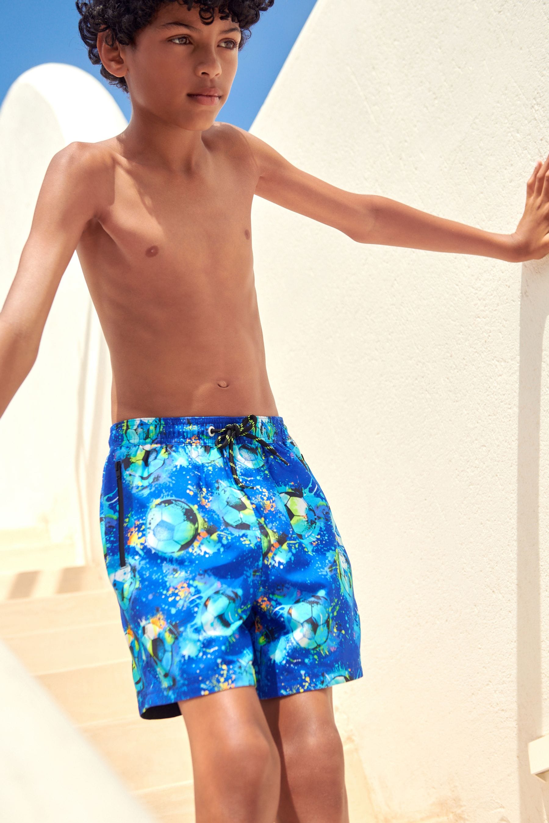 Cobalt Football Printed Swim Shorts (3mths-16yrs)