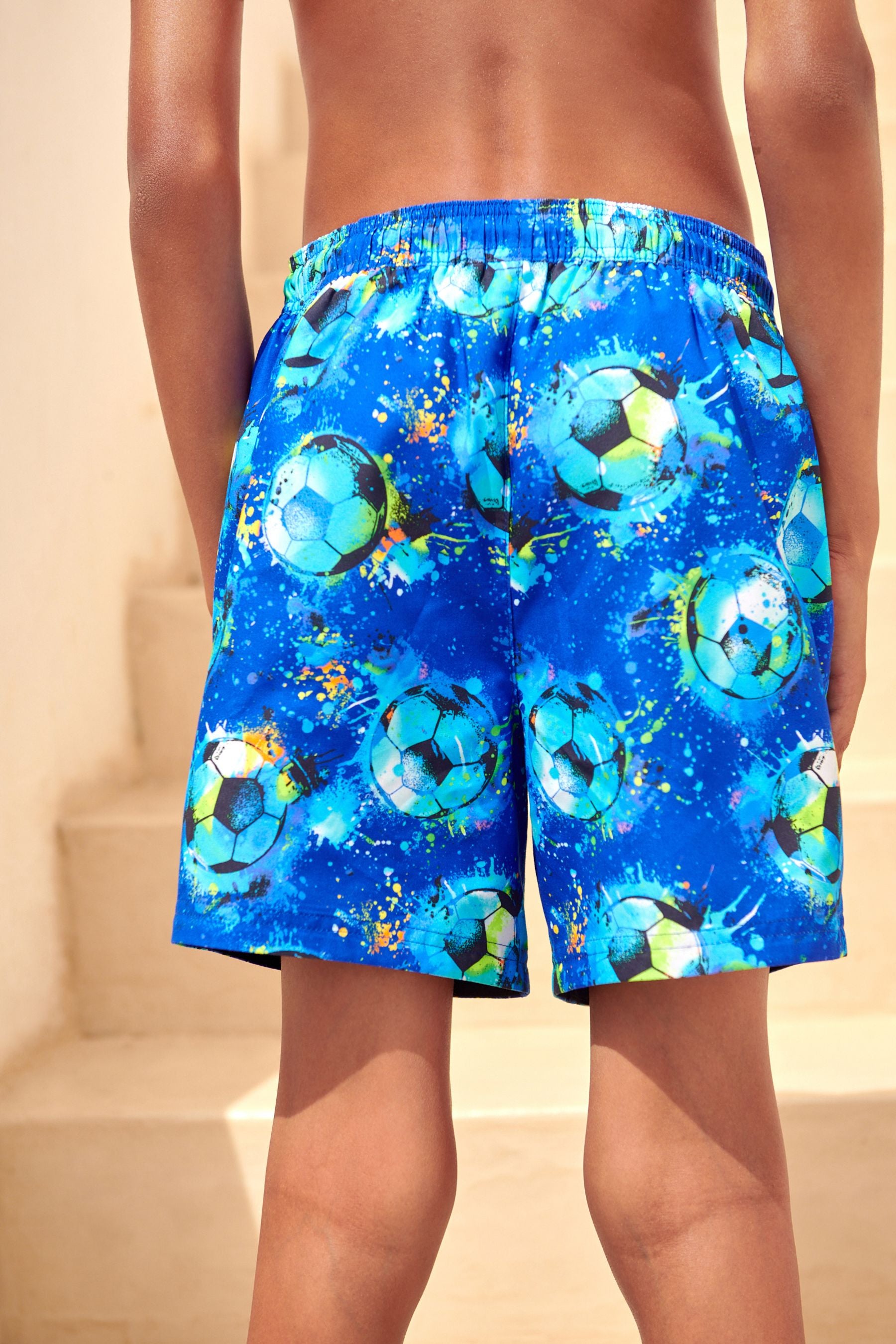 Cobalt Football Printed Swim Shorts (3mths-16yrs)